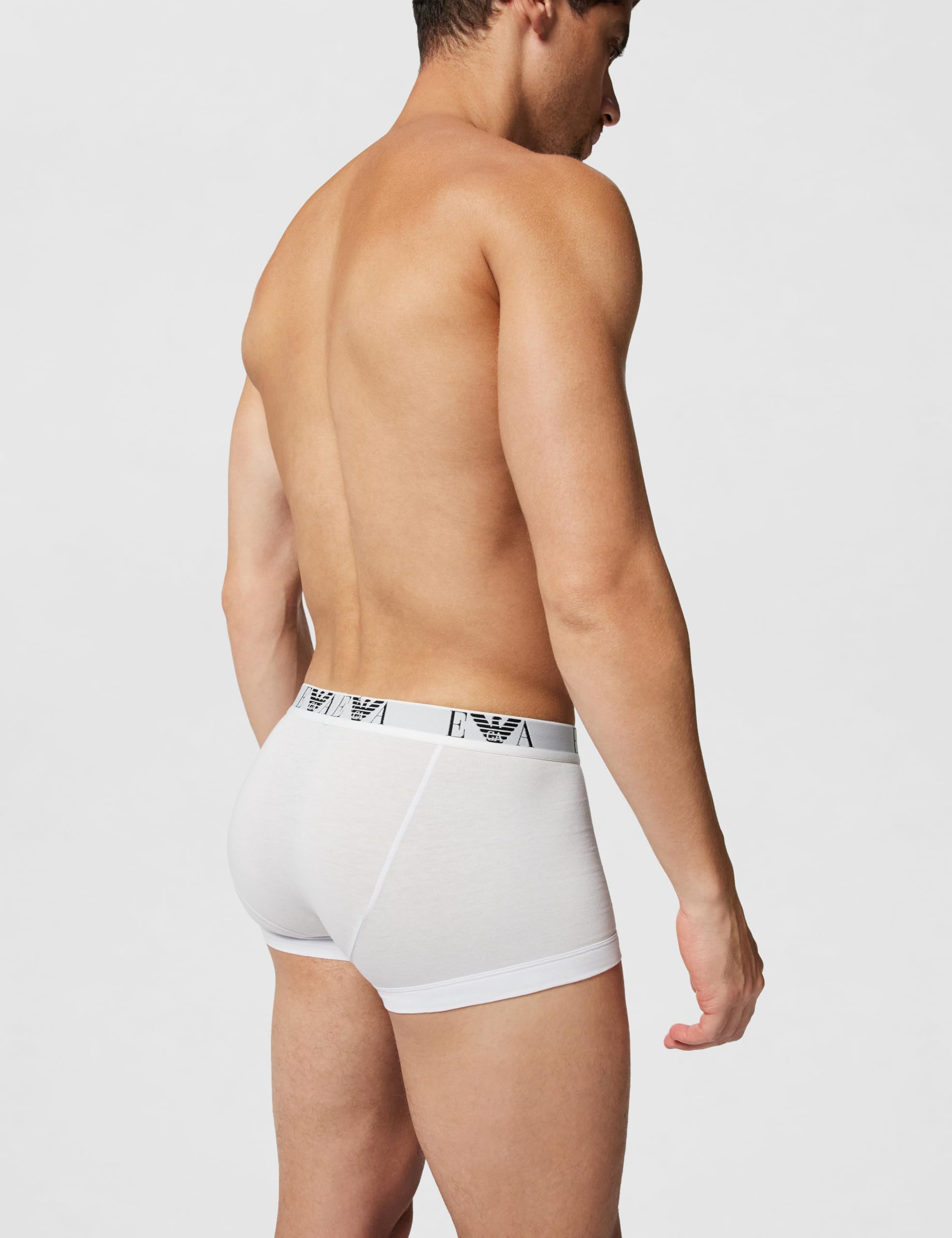 Emporio Armani Underwear 3-Pack Boxer Essential Monogram, Boxer, Uomo, Bianco, M