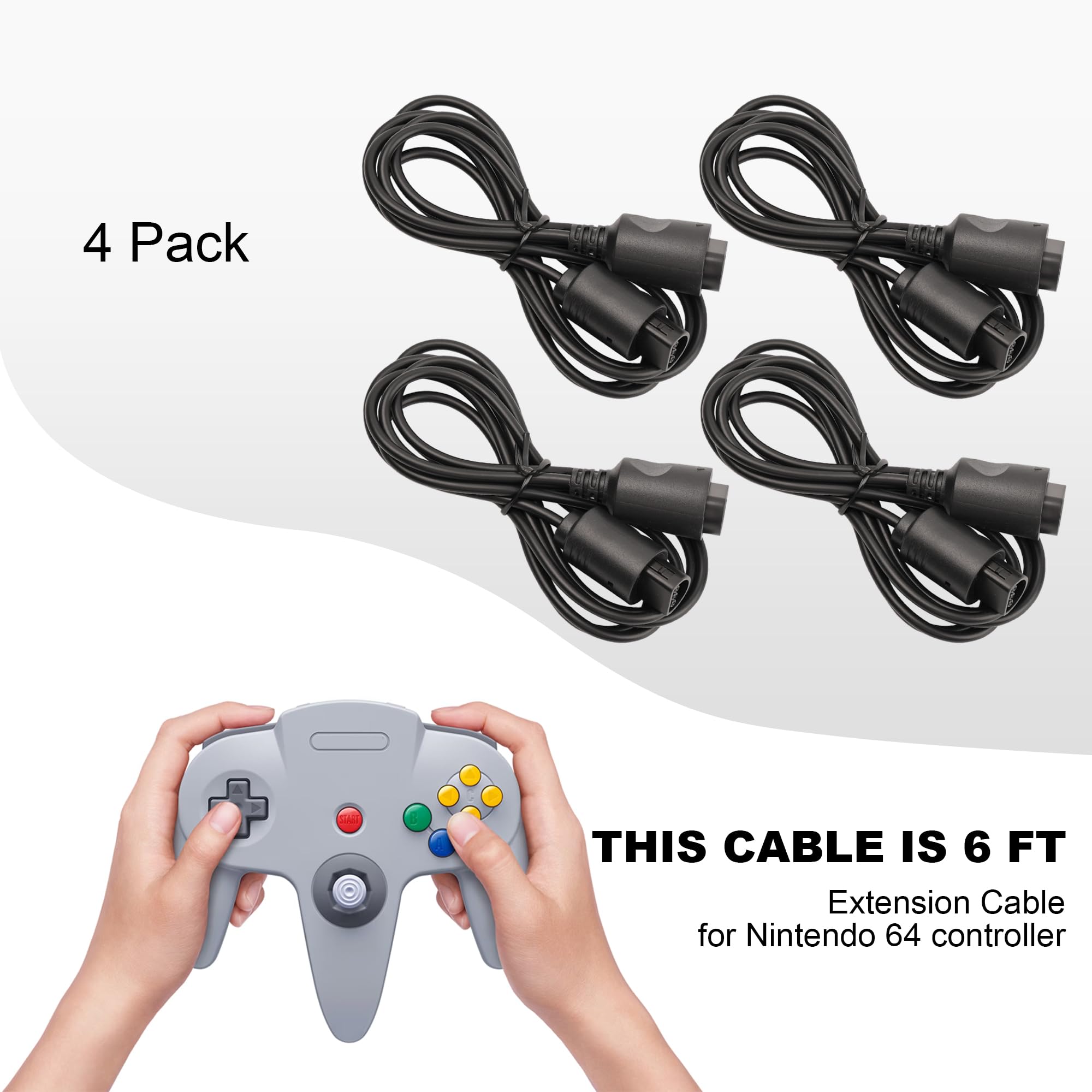 Amazon.com: CSTESVN N64 Controller Extension Cable, 4 Pack 1.8M