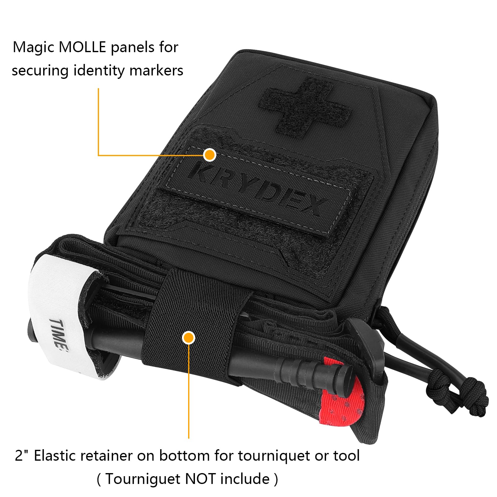 KRYDEX GEAR Tactica Medical IFAK Pochette de premiers secours pour traumatisme Noir