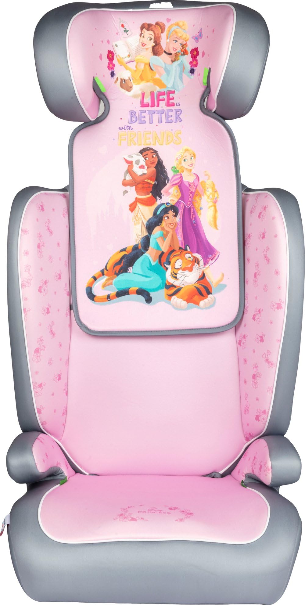 Disney Princesses i-Size R129, silla de coche para niños de 15 a 36 kg (3,5 a 12 años), 100 a 150 cm, grupo 2/3, se instala con cinturón de 3 puntos, rosa