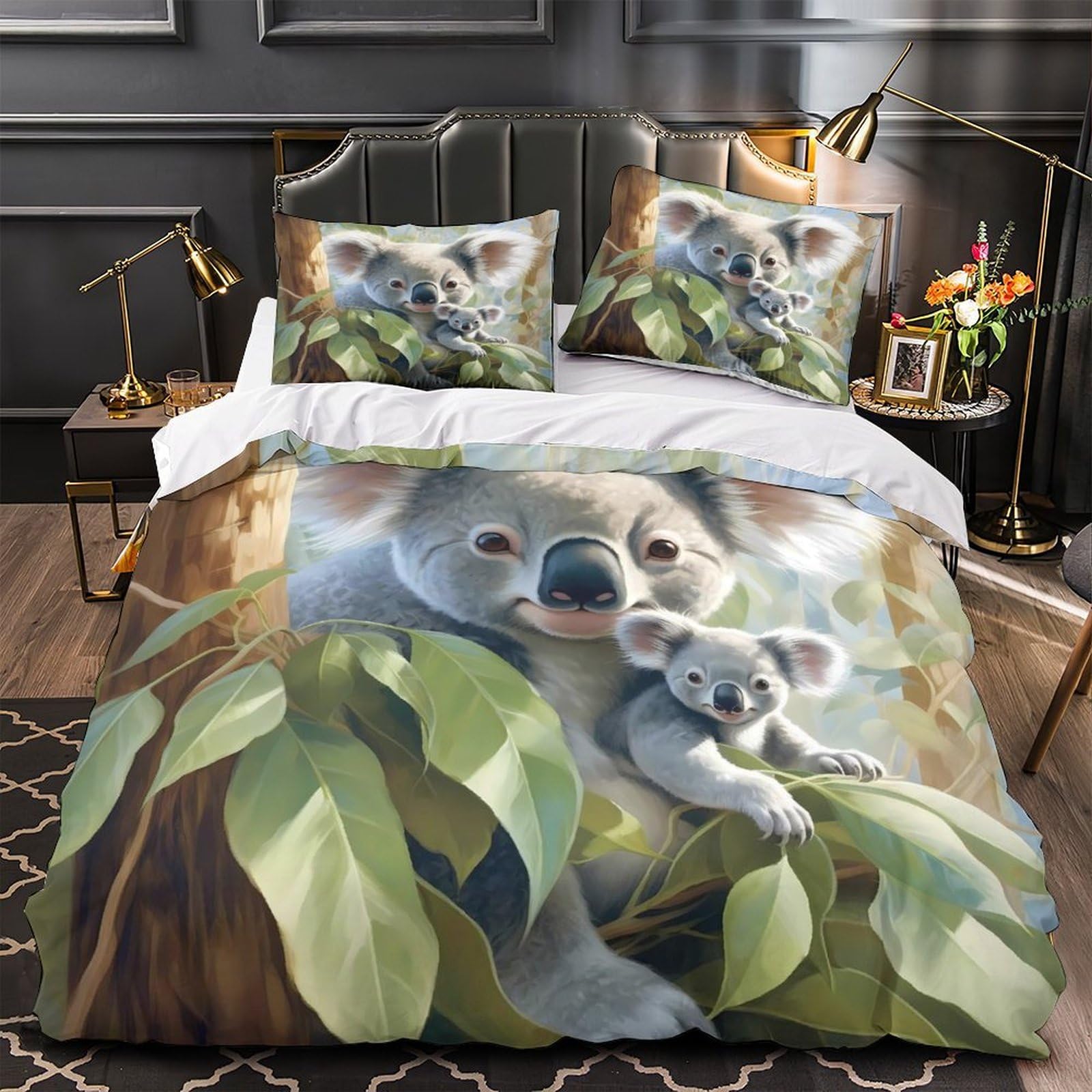 Housse de couette koala en microfibre respirante pour transformer la chambre de votre fille