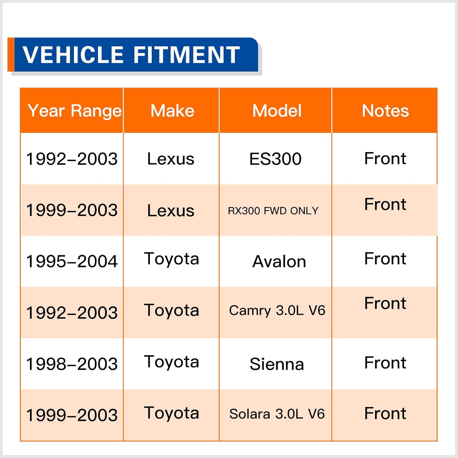 PAROD 518509 [Set of 2] Front Wheel Hub Bearing Assembly Fit for 1992-2003 Lexus ES300, 1999-2003 RX300 FWD ONLY, 1995, 2004 Toyota Avalon, 1992-2003 Camry V6 3.0L, 1998-2003 Sienna, 1999-2003 Solara - Image 4