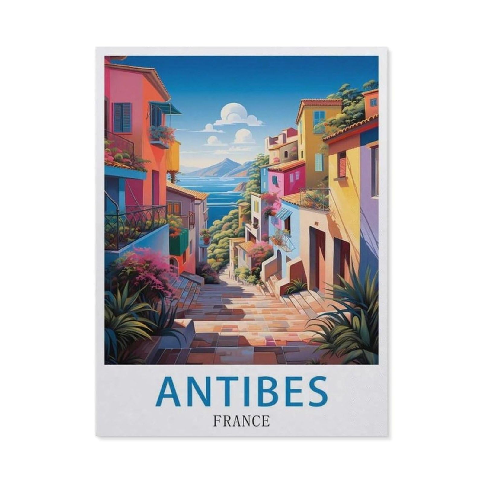 Vintage Art Metal Signs Funny Sign，Antibes France(20x30cm）