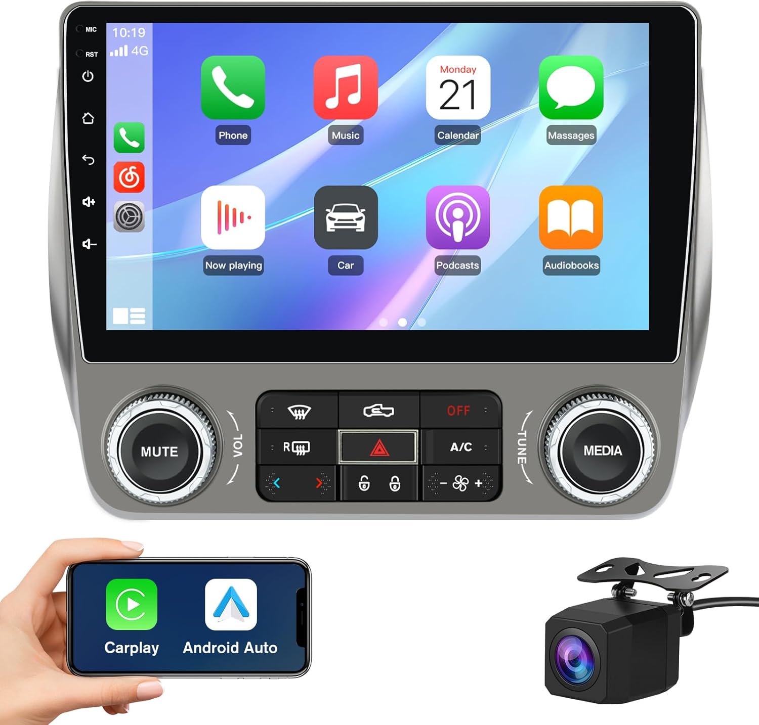 2GB+64GB Car Stereo for Chevrolet Chevy Camaro 2010 2011 2012 2013 2014 2015, Biult in Wireless CarPlay Android Auto Support 5G WiFi Bluetooth 5.0 GPS Navigation DSP SWC with 1080P Backup Camera