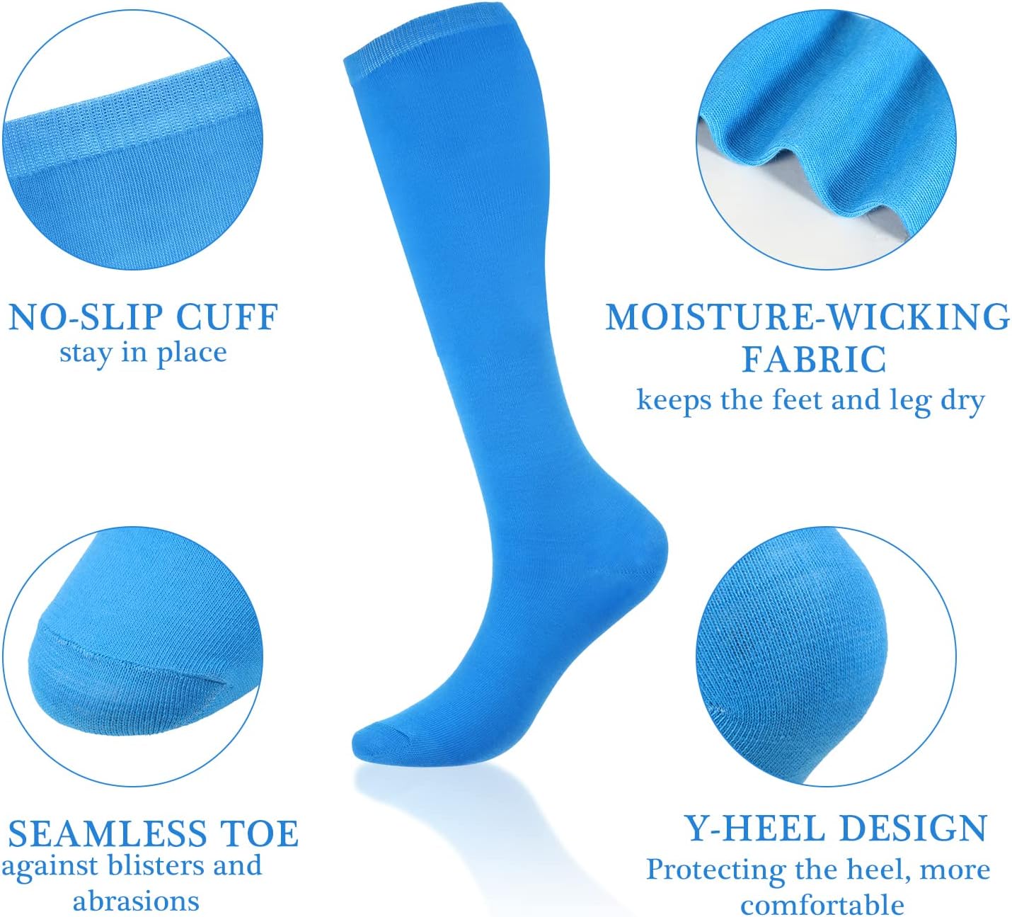 Syhood 6 Pairs Neon Knee High Socks Stretchy Roller Skate Socks for Women, Men, Soccer Softball Team Sports - Image 5