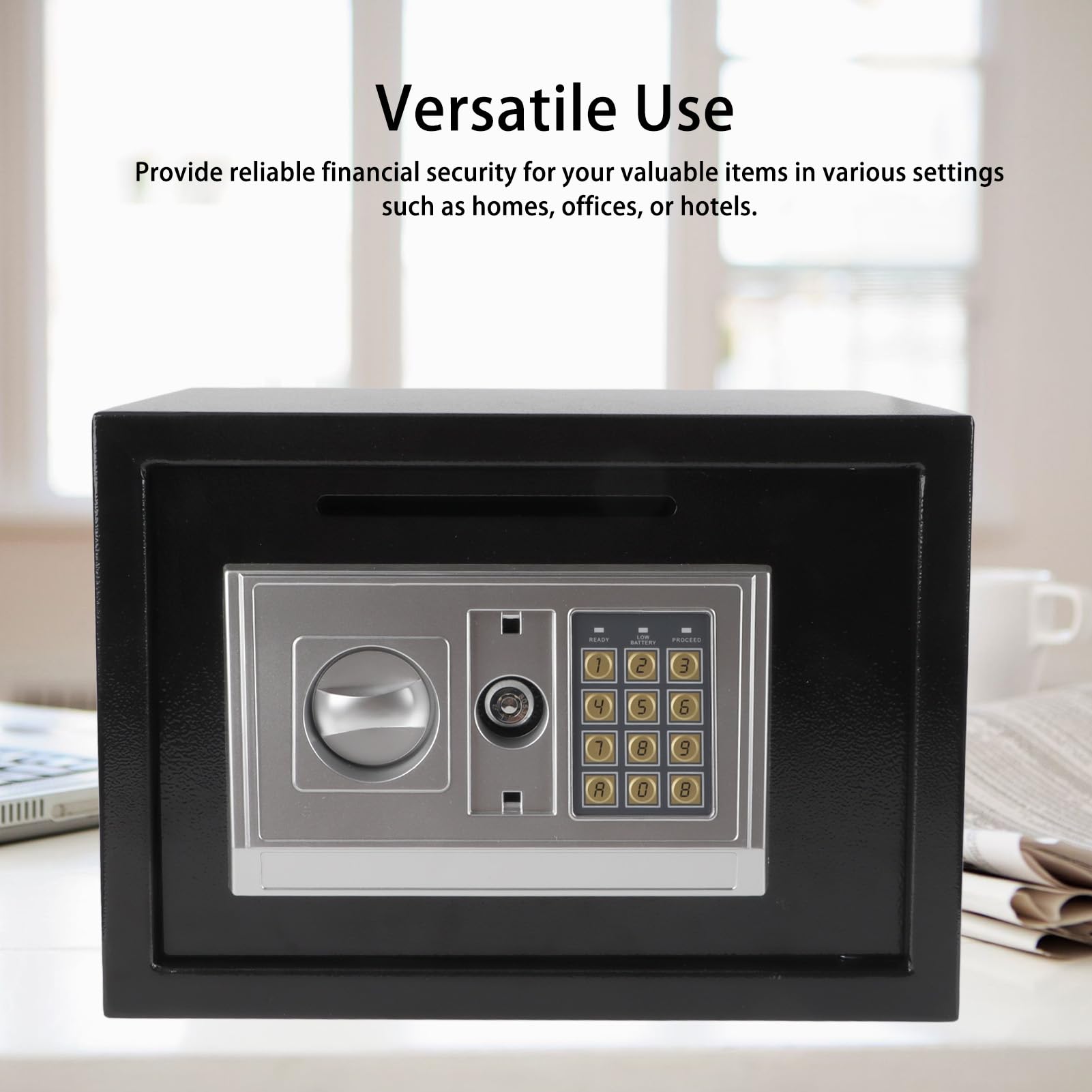 Naroote Cassetta di Sicurezza Elettronica con Tastiera Digitale, Armadio di Sicurezza Antifurto in Acciaio Legato per L'archiviazione di Documenti di Denaro in Hotel, Uffici Domes