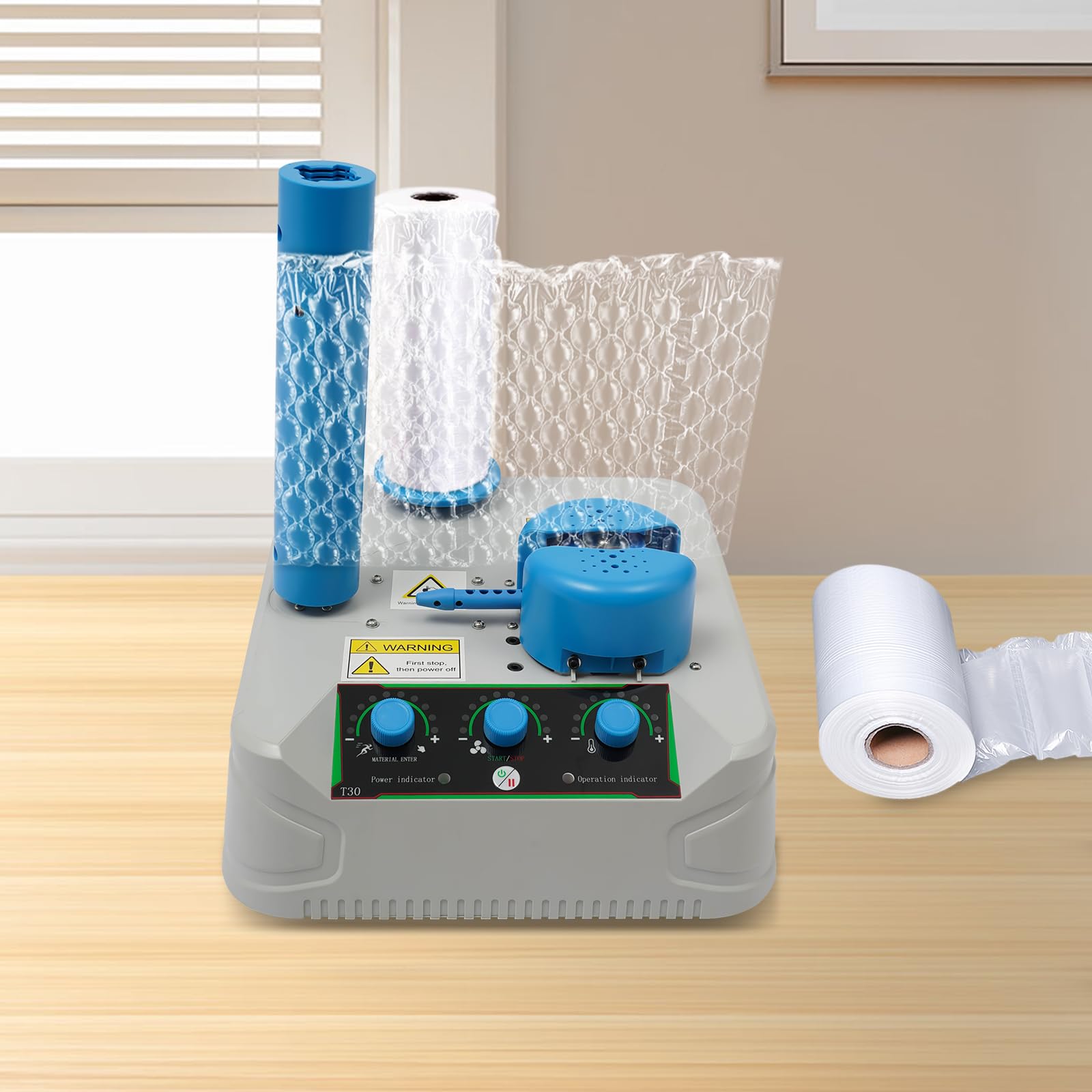 LyeXD 144W Air Cushion Machine,Portable Air Cushion Wrap Machine Air Pillow Packaging Machine Temp&Speed Adjustable, Air Pillow Machine w/Sealing Speed 16.4-32.8 ft/min for Shipping, Packing Supplies