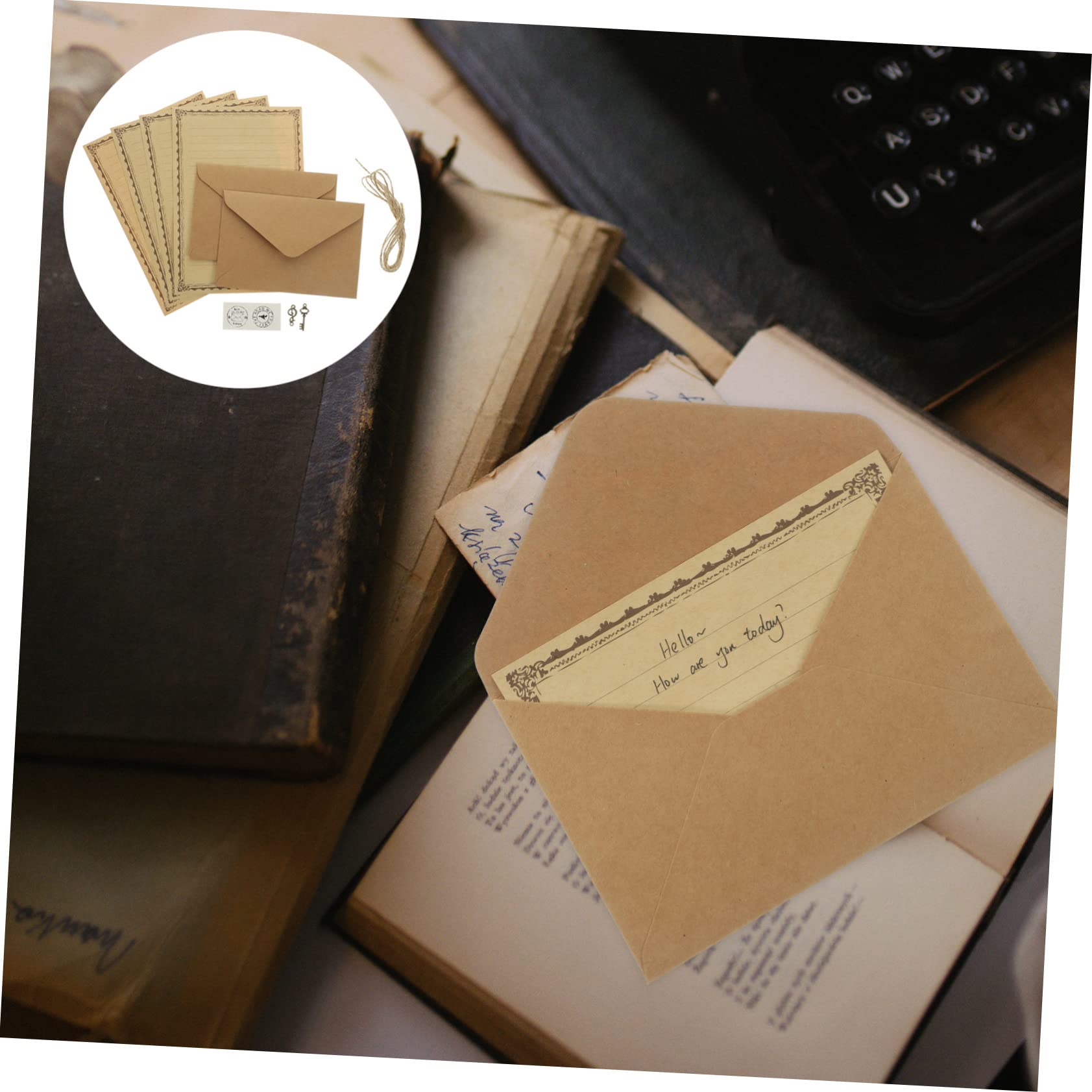 Set De Papelería Vintage - 2 Cuadernos Con Sobres, Papel De Carta, Pegatinas, Ideal Para Scrapbooking Y Regalos
