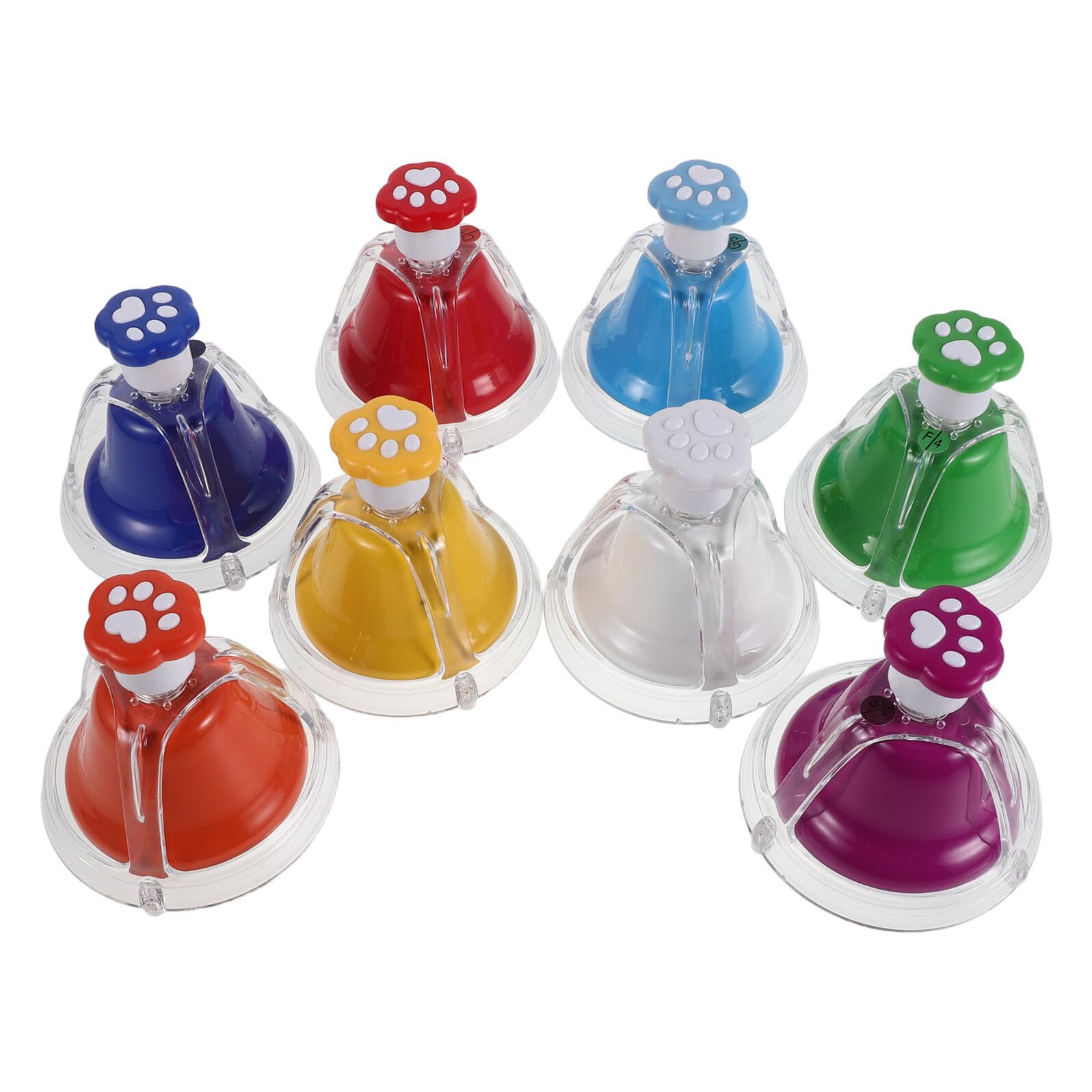 YARNOW 8 Piezas Campanas de Mano Forma de Pata de Gato en Varios Colores, Fáciles de Tocar y Versátiles, Ideales para Juegos Musicales en Jardín de Infancia y Enseñanza Musical