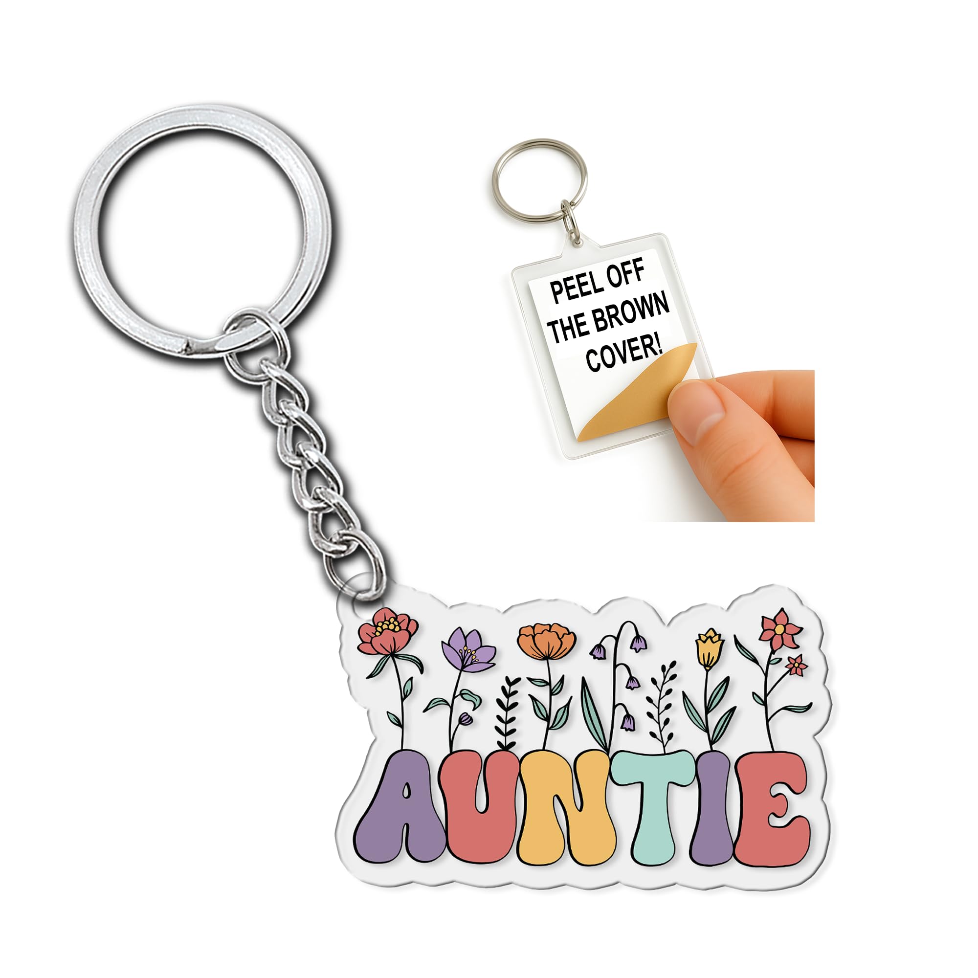 TADAVAX Auntie Keychain Funny Quote Gifts for Mom Grandma Aunt Women Friends Coworker Motivational Inspirational Key Chain Humor Appreciation