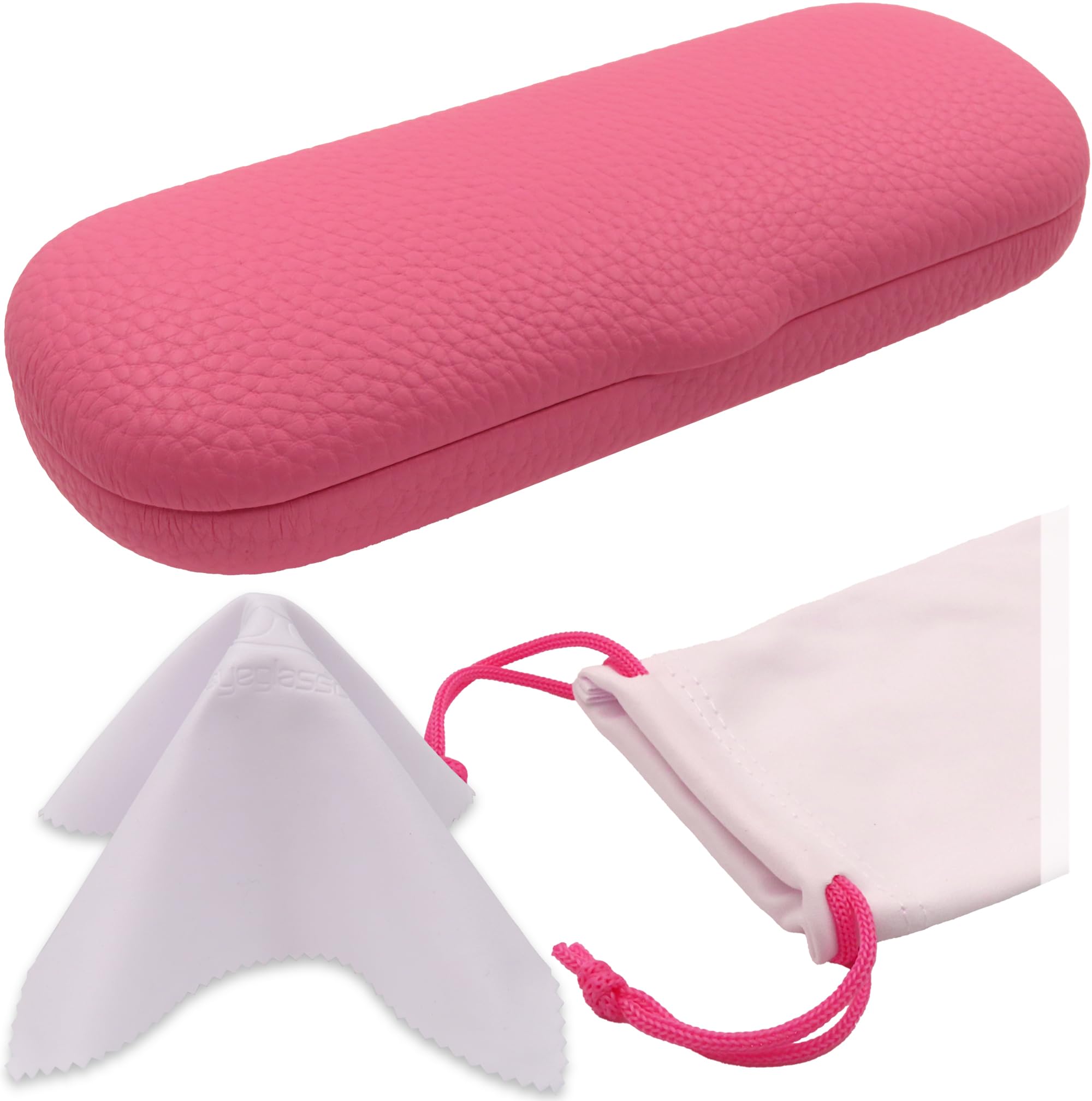 MyEyeglassCase Small Glasses case | Men’s Hard Eyeglass case with Pouch & Cloth | Slim Reading case