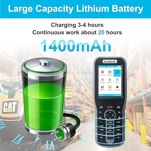 Miniatura 5 de Sumicor Escáner de código de barras de inventario láser, escáner de código de barras inalámbrico 2.4G, lectura de código de barras no repetido,