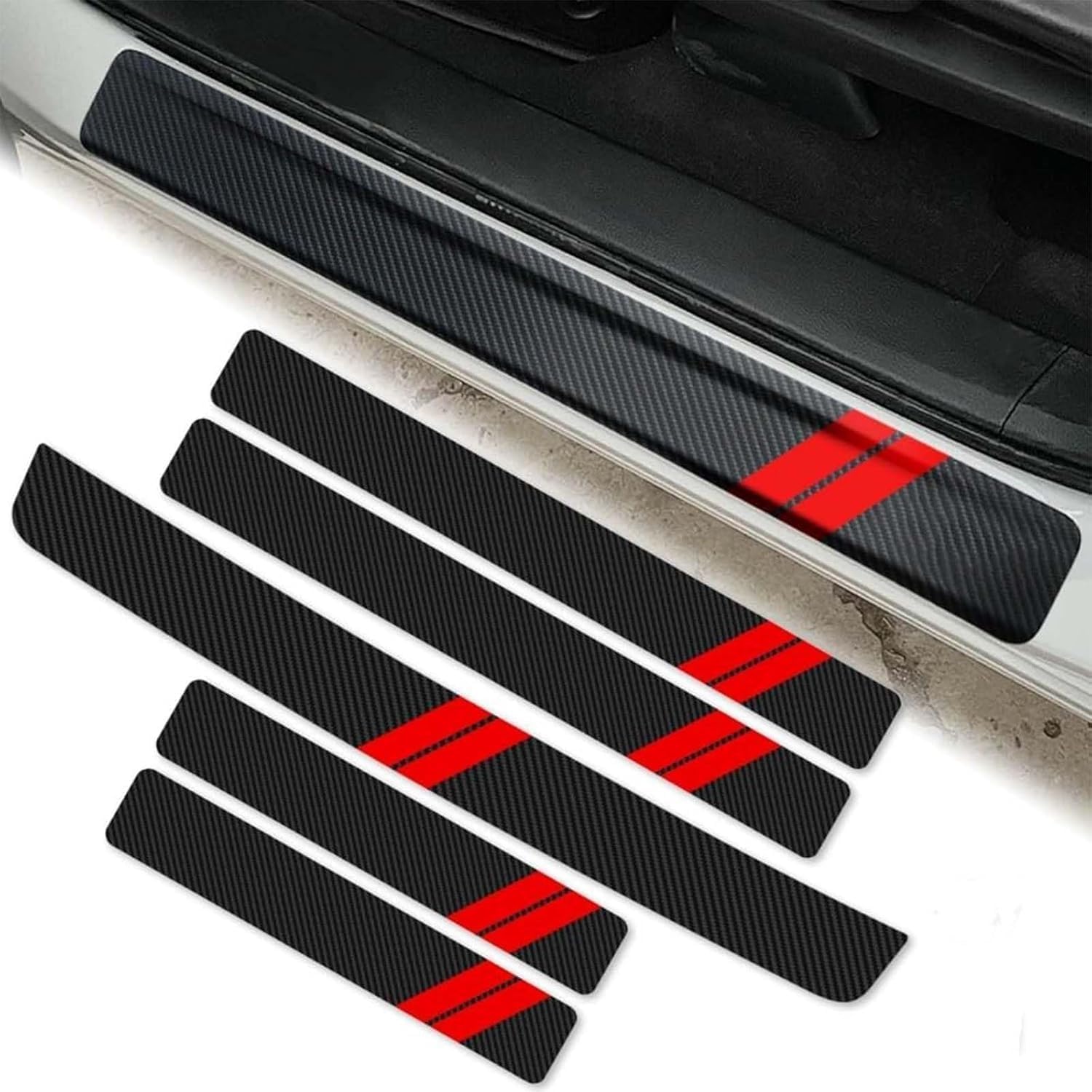 R-timer 5 Pcs Car Door Sill Protectors for Audi RS4 B8/8K 2012-2015