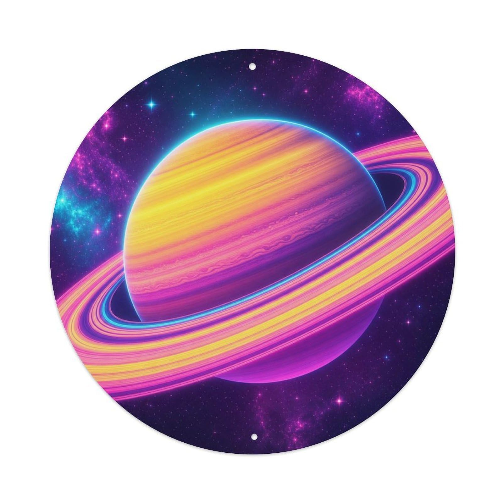 Okngb Style Orbit Study Saturn Ringed Planet Orbital Science Survey Metal Tin Sign Plaque Wall Decor For Cafe, Man Cave, Club Bar, Office, Home Garden Round Metal Poster 8X8inch