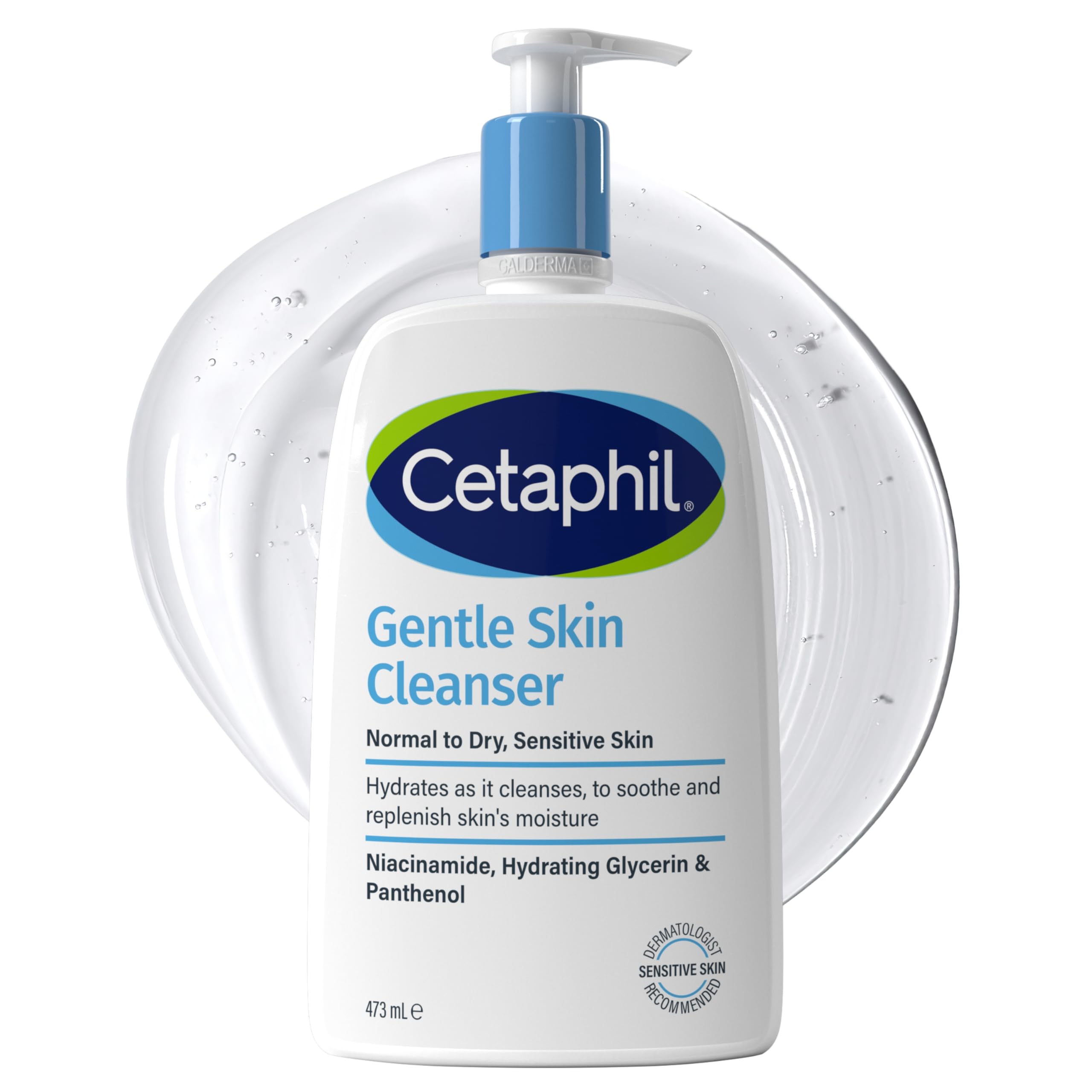 Cetaphil Gentle Skin Cleanser, 473ml, Face & Body Wash, For Normal To Dry Sensitive Skin, With Niacinamide & Glycerin, Soap Free, Packaging May Vary