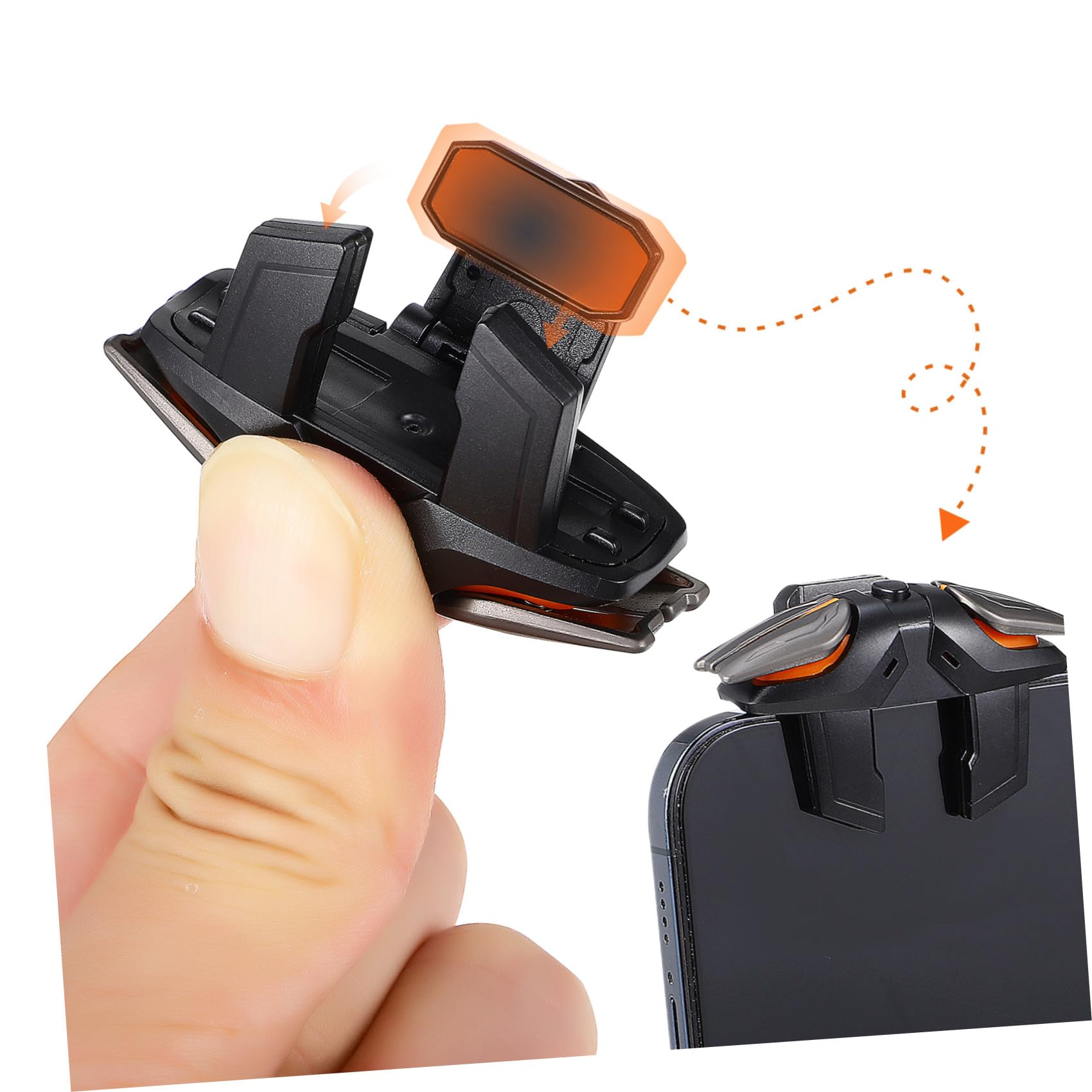COLLBATH Joystick für Handy Spielzubehör für Mobile Spiele Gaming Handschuhe und Auslöser für Mobile Spiele mit Ladekabel Abs Kunststoff Schwarz