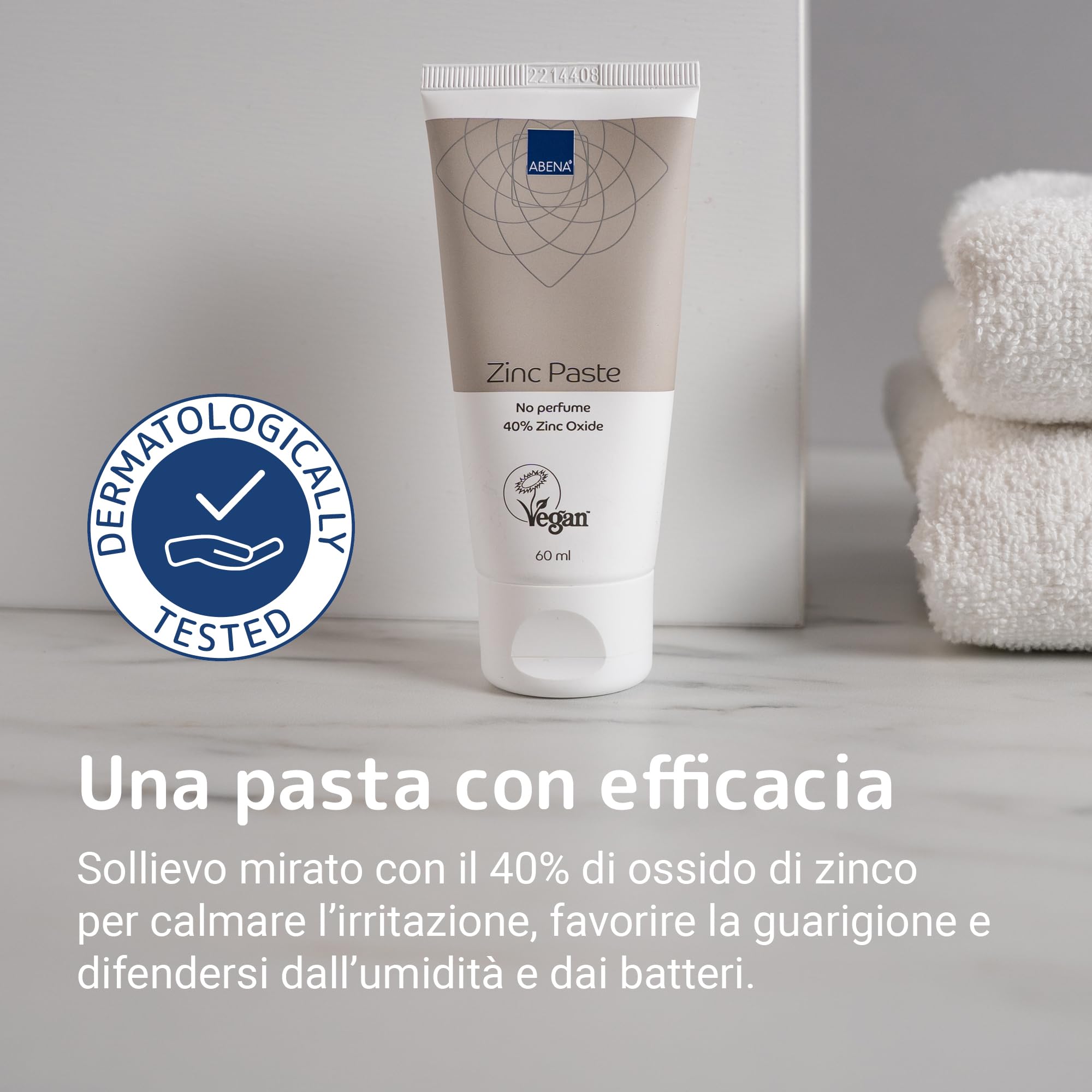 ABENA pasta di zinco 60 ml 40% ossido di zinco barriera repellente lenitivo pelle