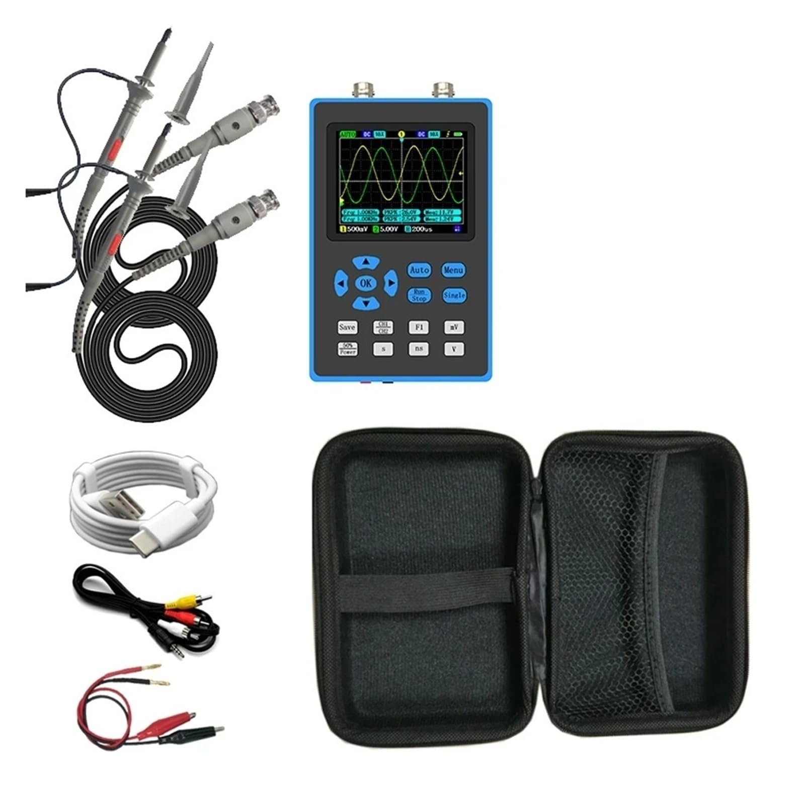 Oscilloscope numérique D-SO2512G/D-SO2511G, bande passante de 120M, double/simple canal, affichage de sensibilité verticale de 10mv, analyse FFT(DSO2512G)