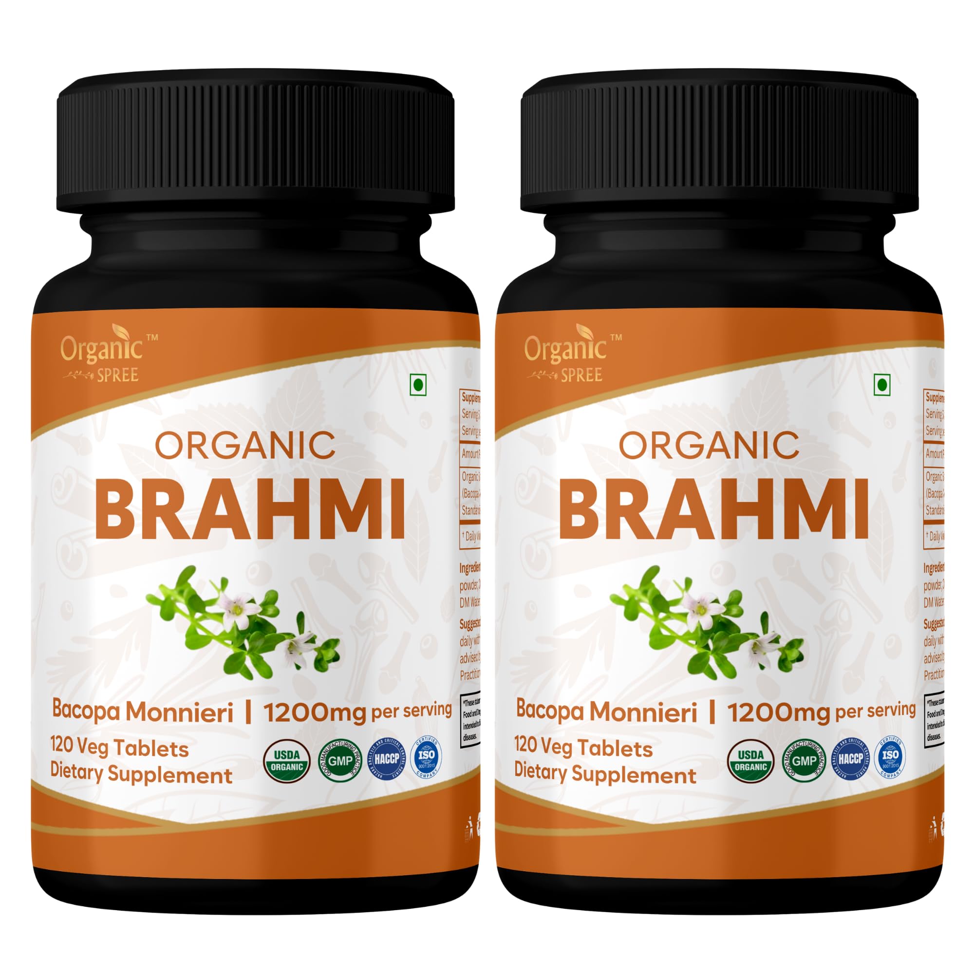 ORGANIC SPREE Brahmi 120 Tablets - Supports Memory, Focus & Daily Wellness* - Bacopa monnieri - 60 Days Supply - USDA Organic, GMP Certified — Amazon image 12