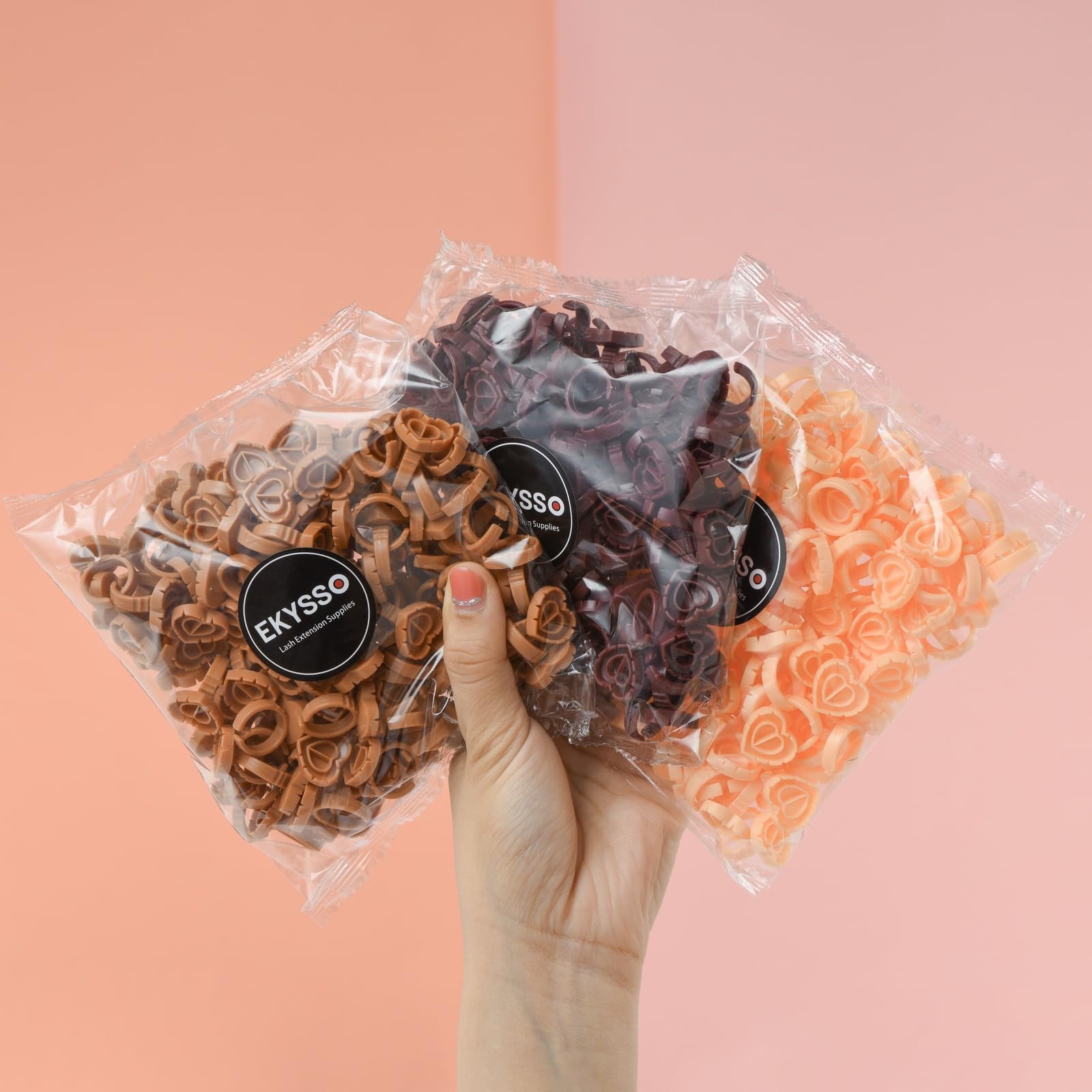 EKYSSO 300PCS Glue Rings for Lash Extension Supplies, Lash Glue Ring for Eyelash Extension, Volume Fanning Cup for Eyelash Supplies