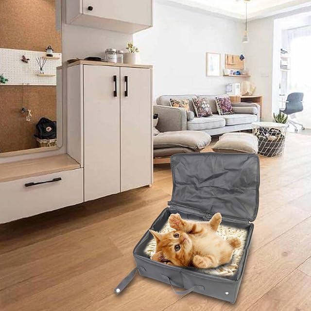 Foto 2 de 8 de Niktule Portable Cat Box - Carrier for Cat,Leak-Proof Portable Box, Toilet Carrier for Travel and Drive with…