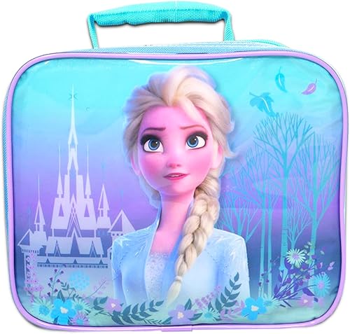 Miniatura 2 de Frozen Juego de bolsas de almuerzo paquete de una lonchera Elsa, calcomanías y más Kit de suministros escolares de Disney Frozen para niños