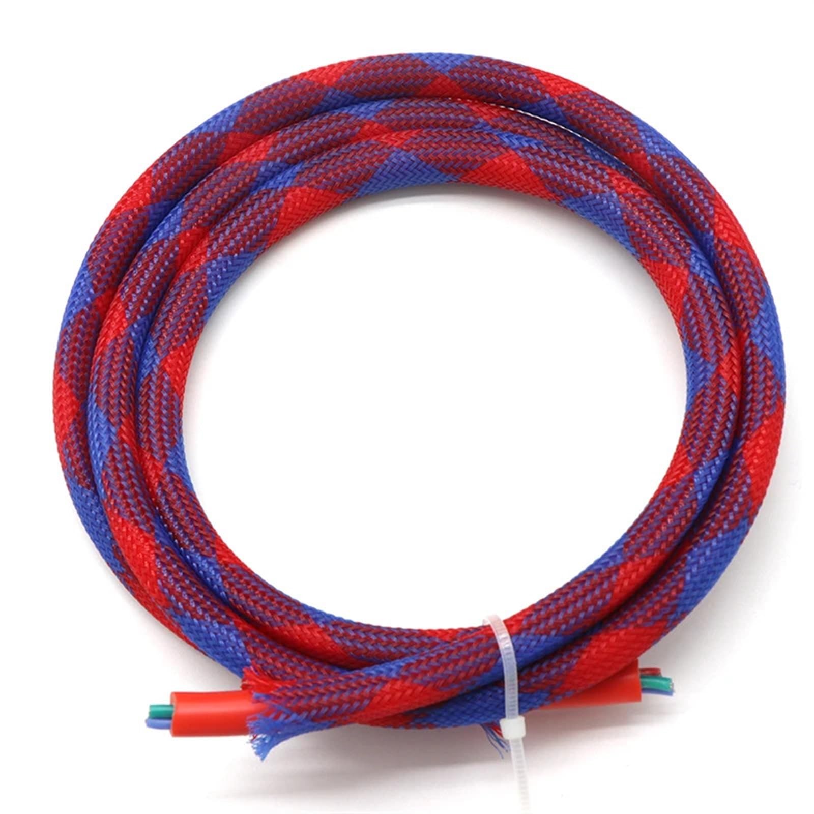 Guaina Cavi 1/10M 2 4 6 8 10 12 14 16 18 20 25 30 40mm Guaina espandibile intrecciata ad alta densità protettiva in nylon isolata Per la conservazione(Blue Red,40mm,5 Meters)
