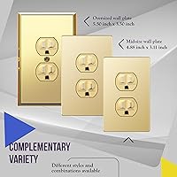 Vista 126 de ENERLITES Elite Series Duplex Receptacle with Screwless Wall Plate, Residential Grade Duplex Outlet, Tamper-Resistant, Grounding, 15A 125V, UL Silver