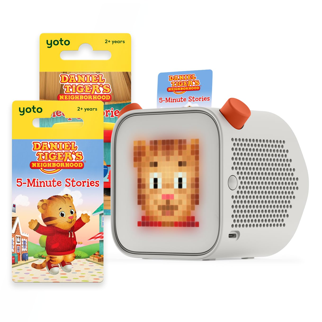 Yoto Player (3rd Gen.) + Daniel Tiger's Neighborhood Bundle - Kids Bluetooth Audio Speaker, All-in-1 Screen-Free Device for Stories Music Podcasts Radio Thermometer Nightlight Ok-to-Wake Clock