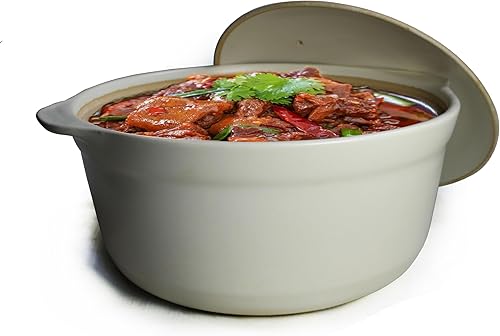 Cazuela de arcilla Olla de arcilla resistente al calor Tazón premium 4l Utensilios de cocina Olla de arroz Sopa de arroz Cocinada a fuego lento