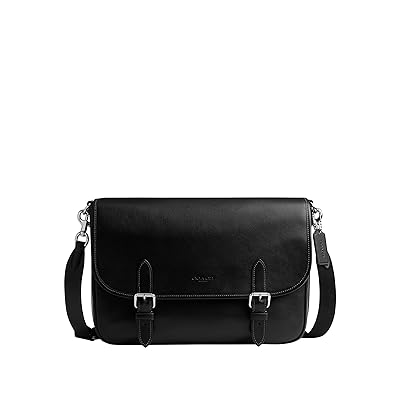 COACH Hitch Messenger Bag Satchel Handbags Black, Leather