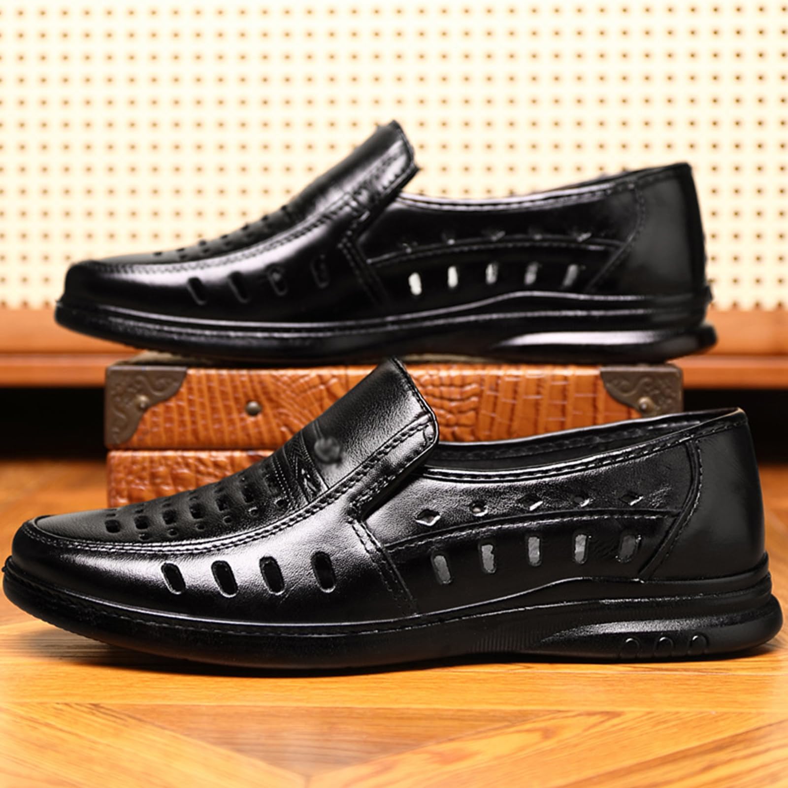 Mocassini da Uomo in Pelle Scarpe Eleganti | leggero, impermeabili, Traspirante, Oxford, Cerimonia, Formale, Business