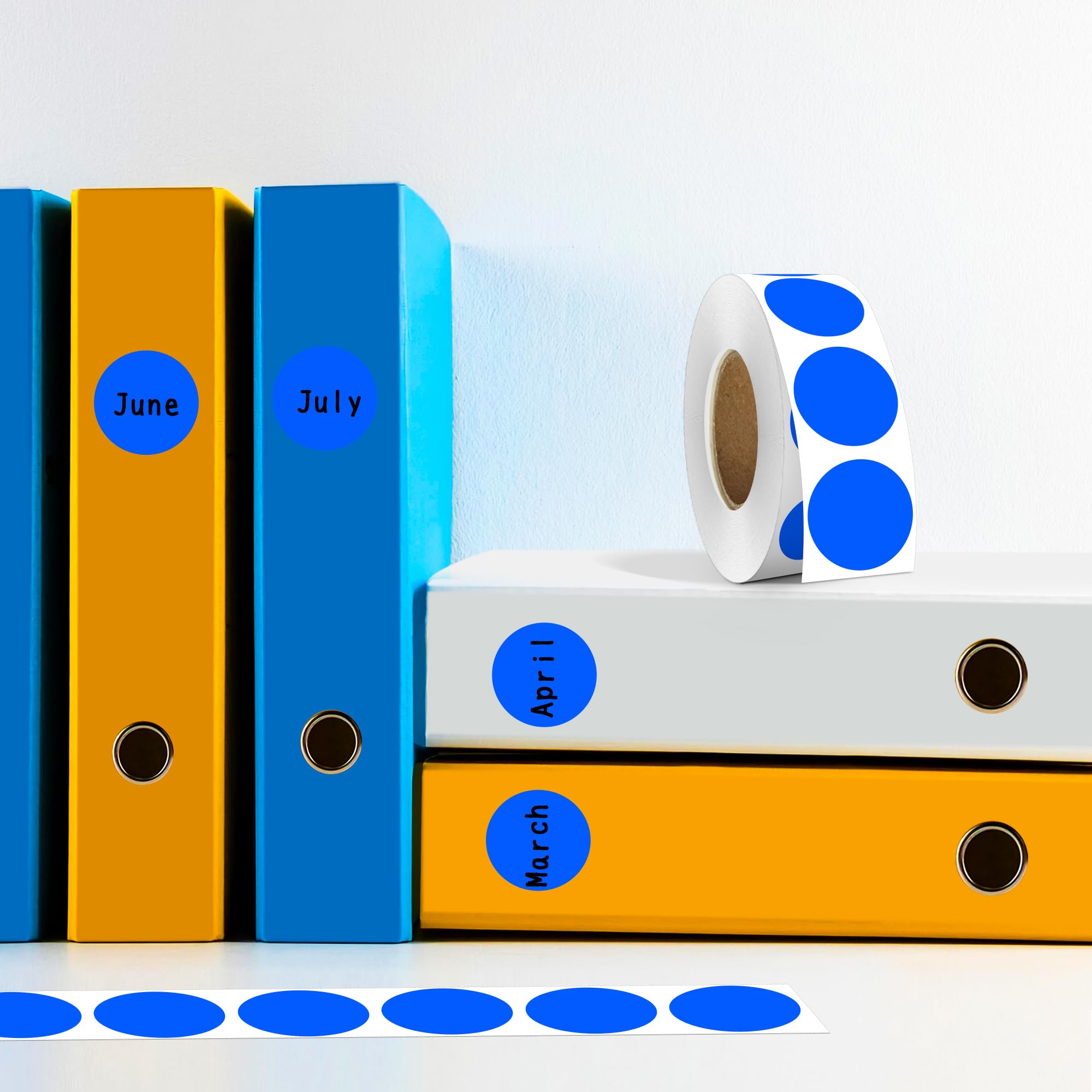 Y Etichetta rotonda 2,5 x 2,5 cm, 10 rotoli, blu