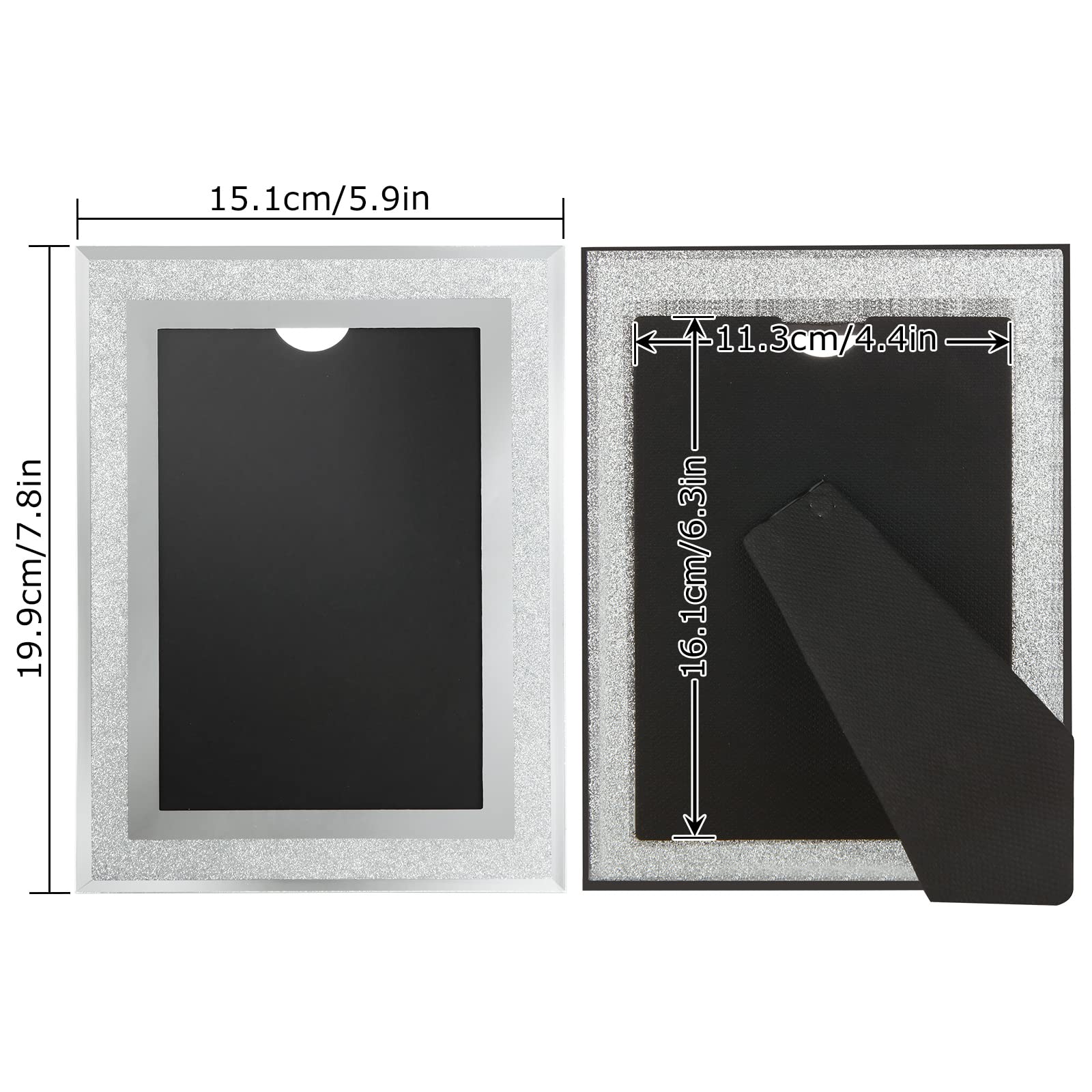 MIVIDE 4PCS 6x4 Photo Frames, Silver Crystal Picture Frames, Glass Picture Frames - Image 2