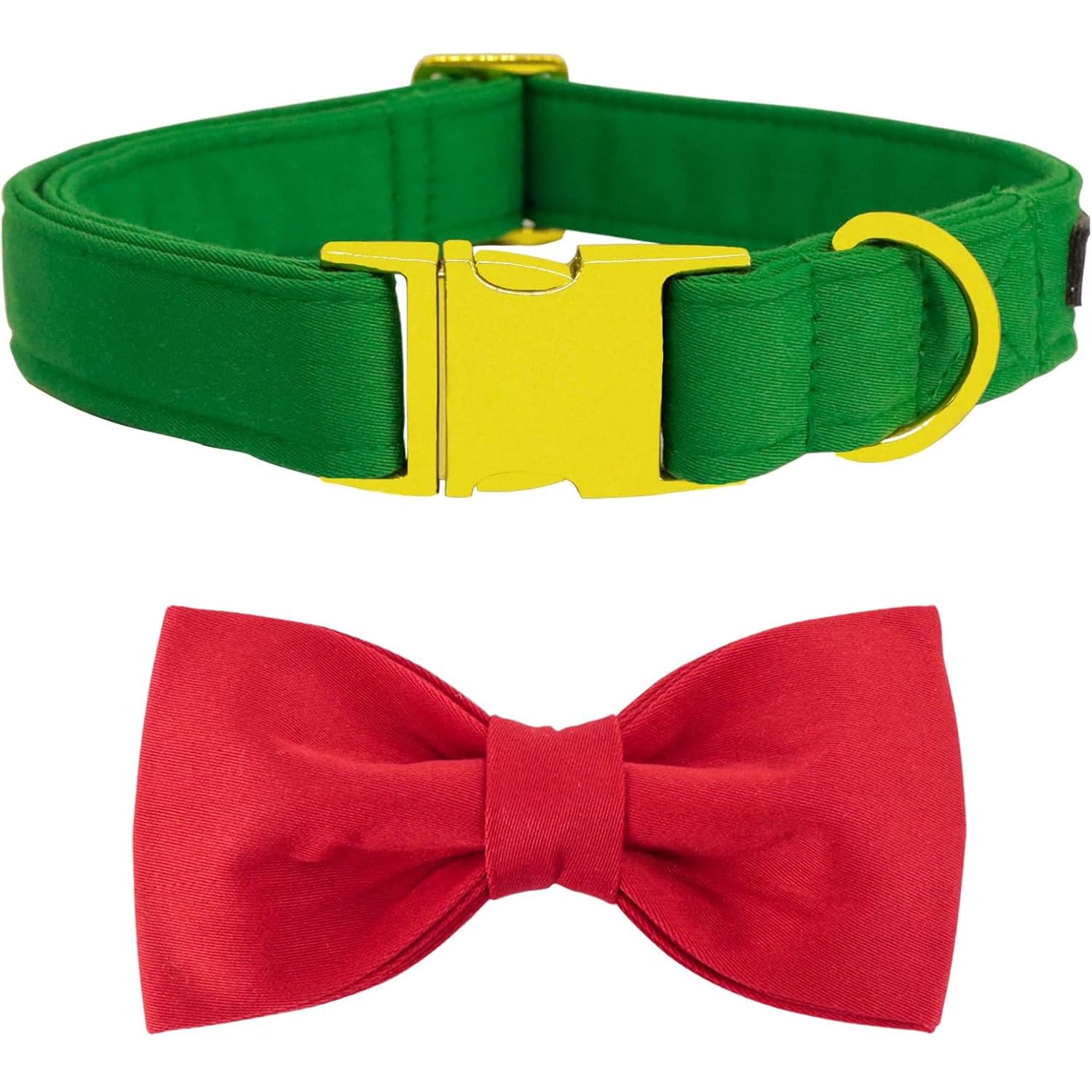Maca Bates Dog Collar with Bow Bowtie for Dogs Solid Colors Sailor Bow Tie Adjustable Breakaway Green Collars Accessories Birthday Gift for Small