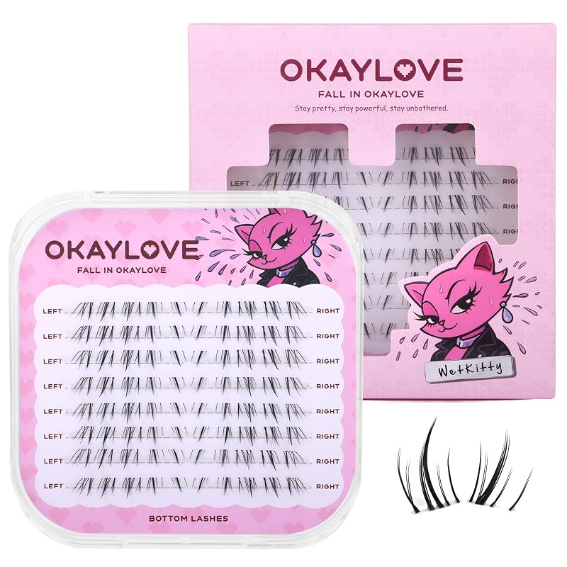 OKAYLOVE Cílios Postiços Inferiores em Tufos SLAY NORMAL 6–9 mm, Curvatura CC, 40 unidades