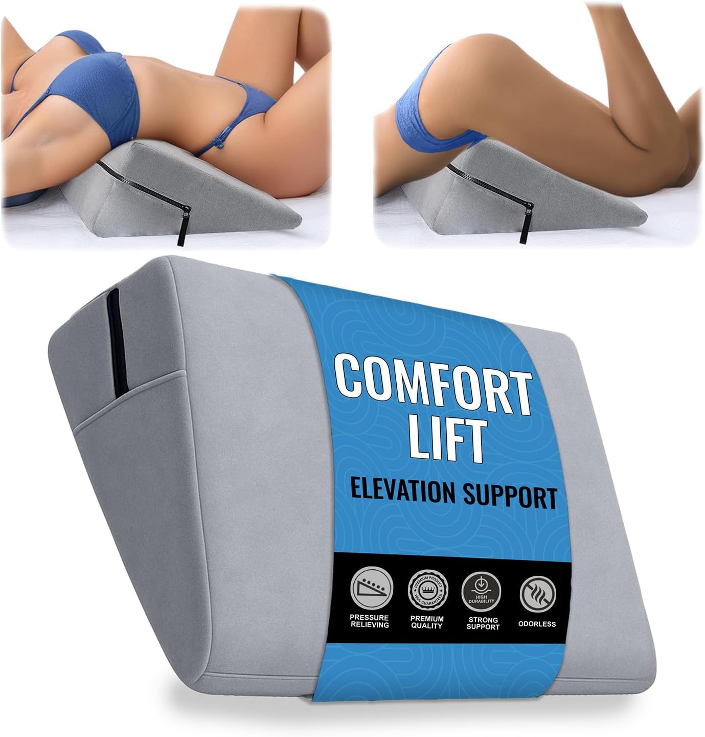 sokoro Sex Pillow Men Women Adult Sex Toys & Games Intimate Positioning Pillow in Bed, Seat, Sofa, Chair, Sexy Things Couples Sexual Wellness, Position Cushion Furniture for Bedroom Stuff, Grey