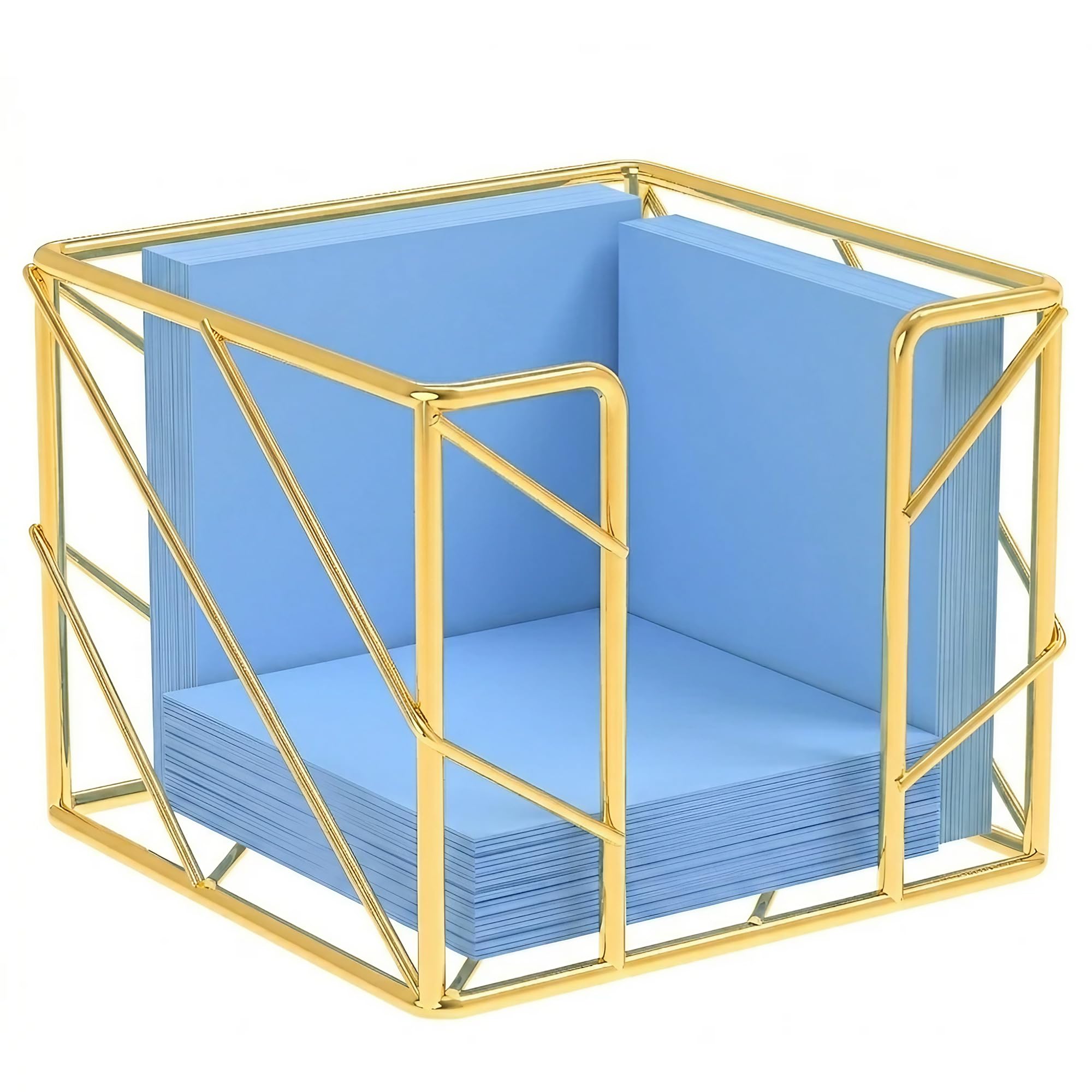 Support de cube pour notes adhésives doré bloc mémo range-notes pour bureau et maison