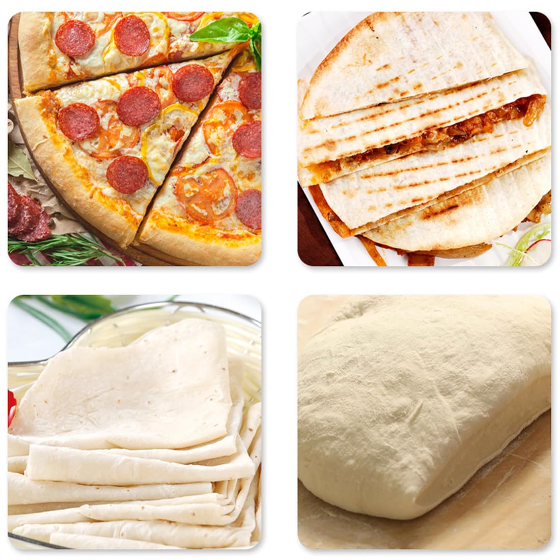 Hacha Cortador de Pizza,Corta Pizzas de Acero Inoxidable con Mango de Roble,Accesorios Cocina con Protección Anticortes,Súper Afilada y Duradera Ideal para Pizza,Pasteles (Negro)