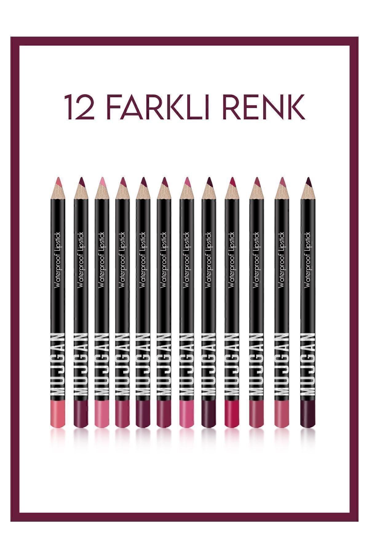 Mujgan 12'Li Set Renkli Dudak Kalemi