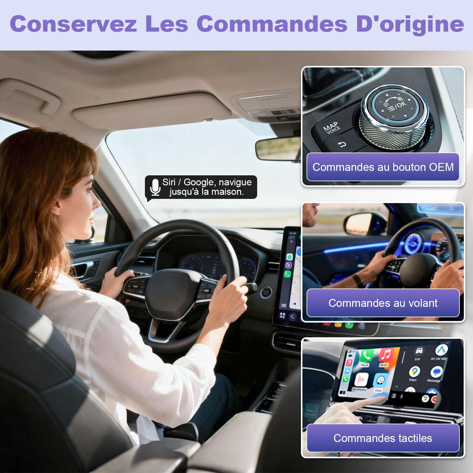 Adaptateur CarPlay sans Fil, Mini Type-C/USB A Wireless Adaptateur, Plug & Play, Convertit Filaire en sans Fil, Compatible avec Apple CarPlay/Android Auto et Voitures avec CarPlay Filaire