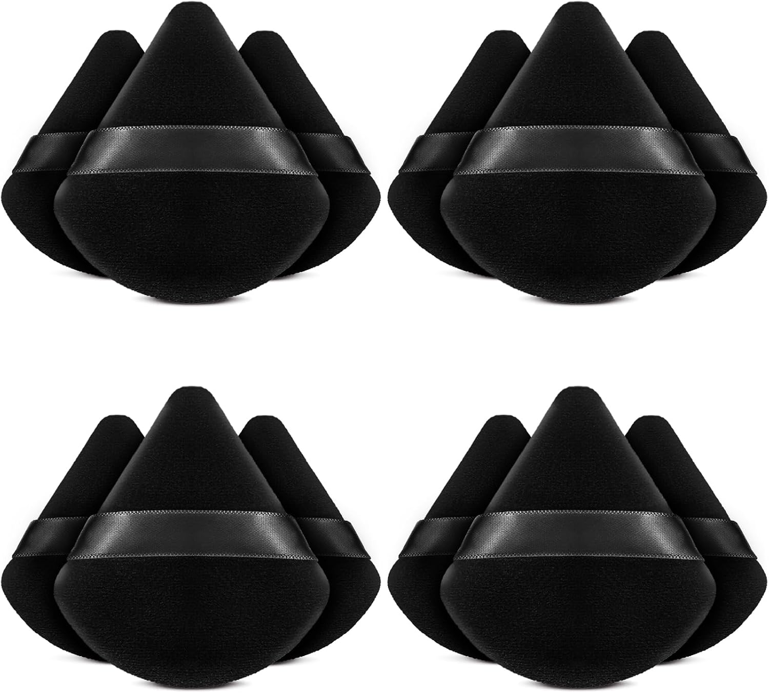 BEAKEY 12-Piece Triangular Powder Puffs for Makeup Application