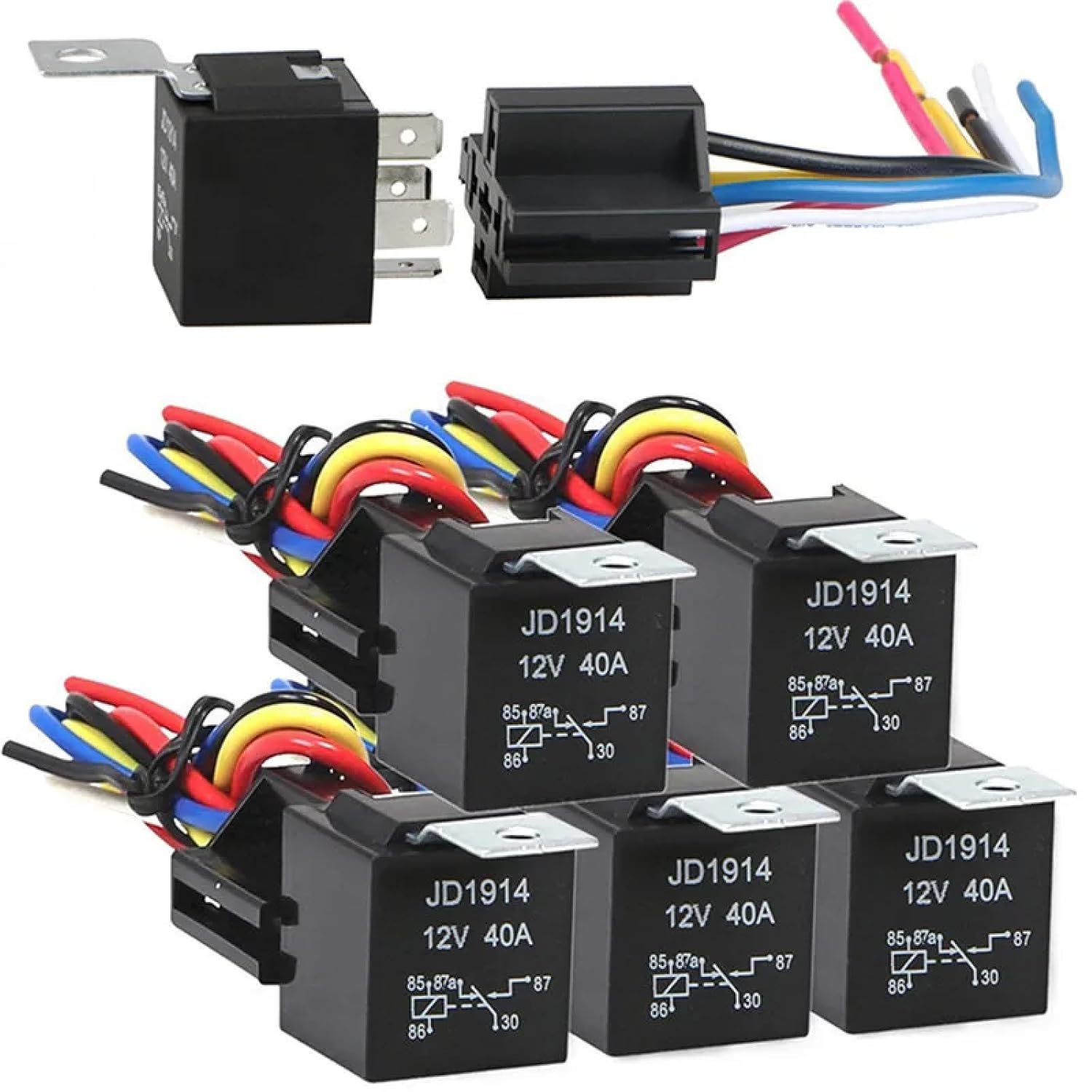 1PCS Waterproof Automotive Relay 12V 5Pin 40A Car Relay 12V 5Pin with Relay Socket (1pcs)