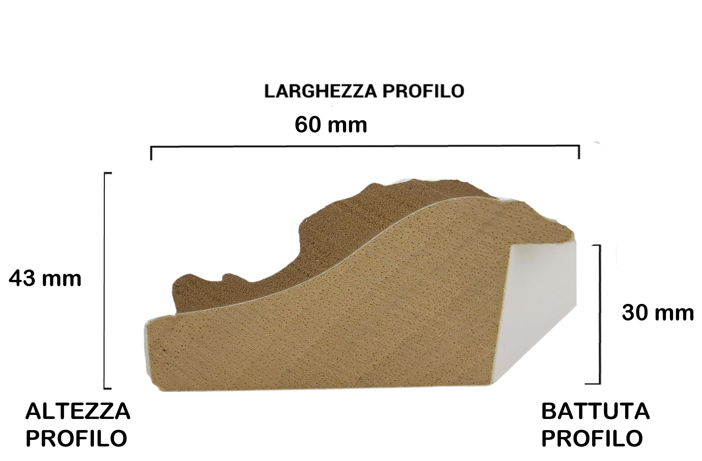 Maestri Artigiani - Cornice per Quadri su Tela con o senza Passepartout Personalizzabile Bianca Oro Antico (Oro Antico, 50 x 70 cm)