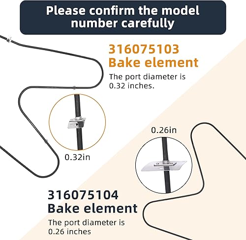 Miniatura 10 de AMI PARTS 316075103 Horno Hornear Elemento Calefactor Ajuste para Frigi-daire Reemplazar 316075104 PS438018 316282600 09990062 AP4356505 EA2332301