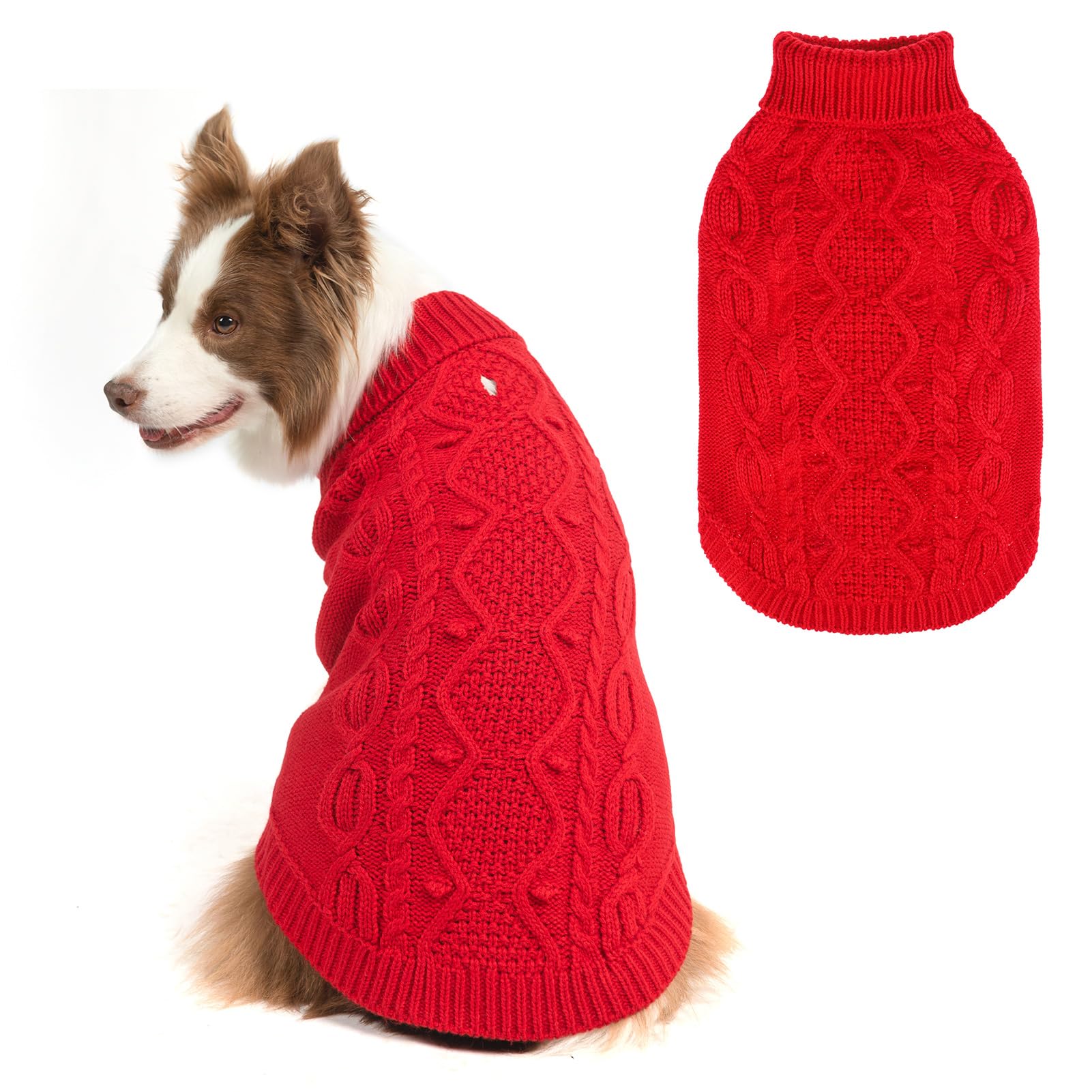SCENEREAL Knitted Dog Sweater for Small Medium Large Dogs Cat Dog Winter Coat Warm Sweartershirts Outfits
