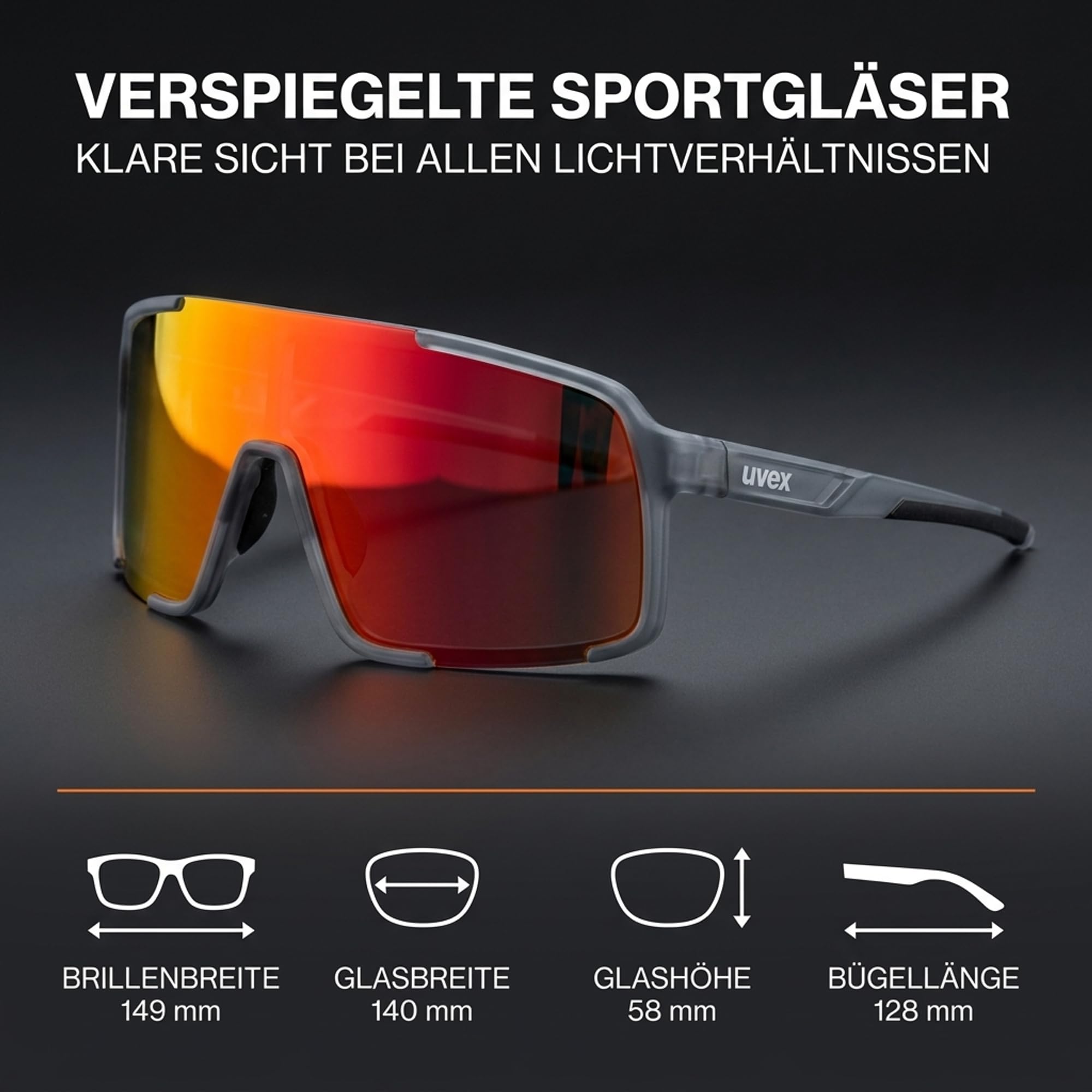 Uvex Cellon - Gafas de sol deportivas para hombre y mujer, ligeras, con lentes de espejo