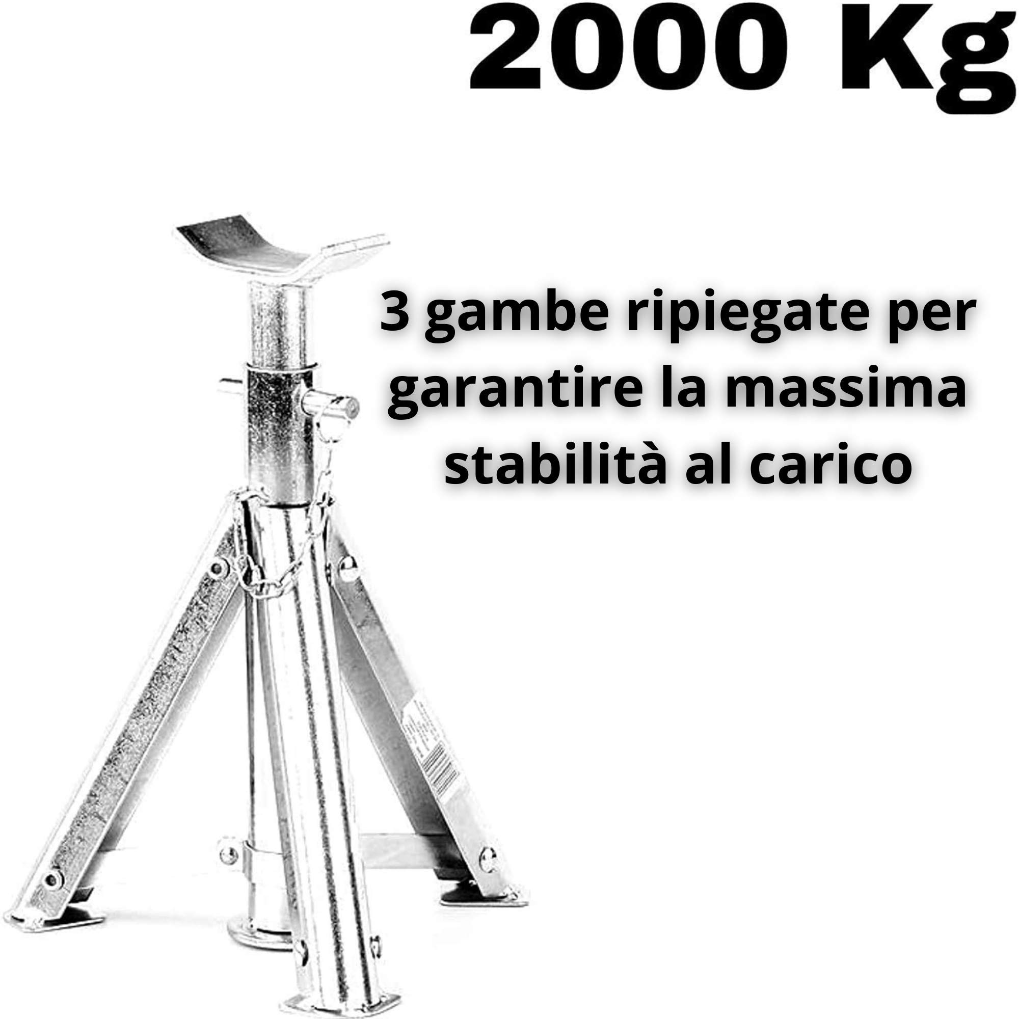 80300 Chandelles d'essieu galvanisées inoxydables 2 t 390 mm 2 pièces