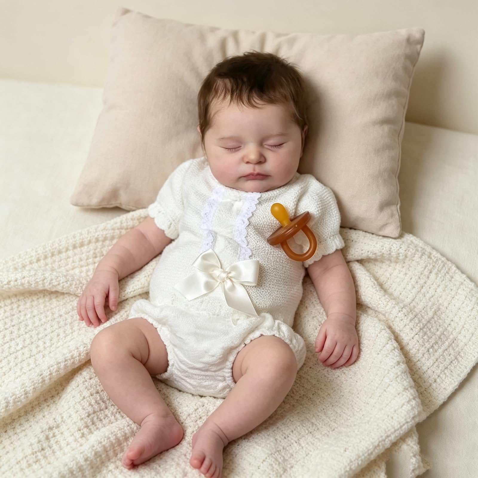 Bambole Reborn realistica neonato addormentato 50 cm, corpo imbottito in cotone, bambola neonato con occhi chiusi, giocattolo per giochi di ruolo e oggetto da collezione per bambini dai 3 anni in su