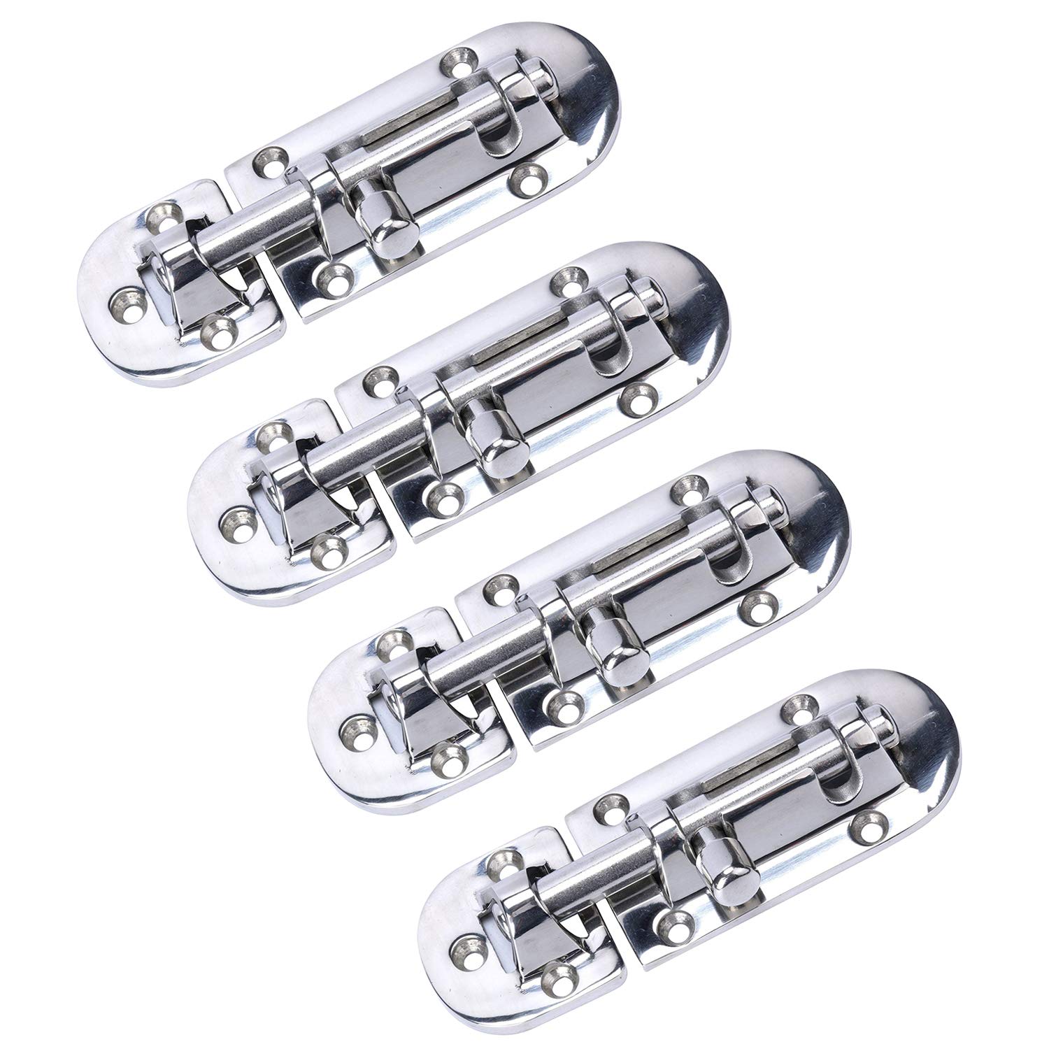 Amarine Made 4-Pack Boat Barrel Bolt Door Latch/Lock 3-1/2" Heavy Duty Marine 316 Stainless Steel